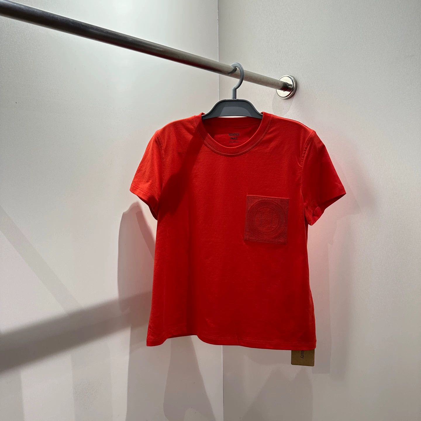 Hermes Hermes may606 H Ribbed Pocket Short Sleeve Tee 40 Cotton Size M / US 6-8 / IT 42-44 - 1 Thumbnail
