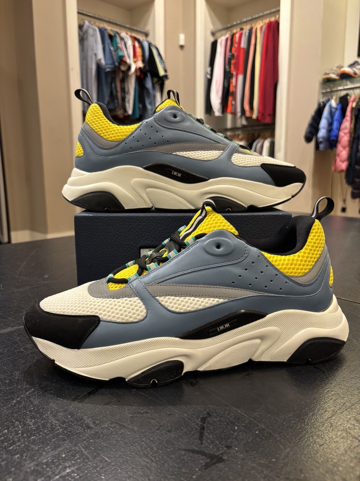 Dior Dior b22 blue yellow sneakers Size US 13 / EU 46 - 2 Thumbnail