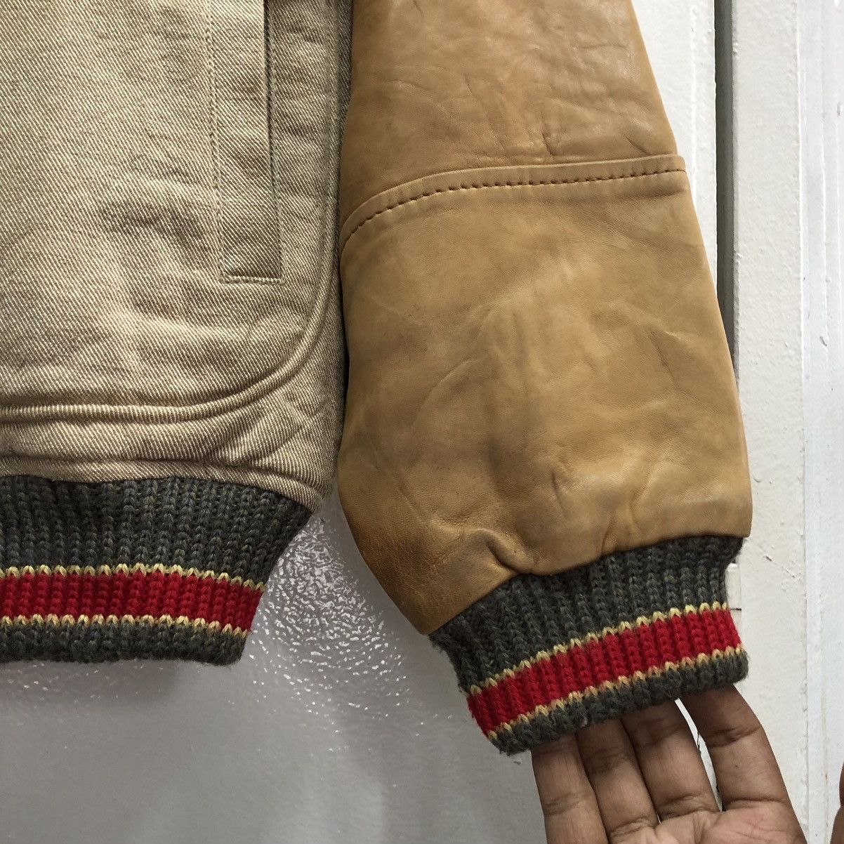Vintage Vintage Scene Army/Navy Letterman Jacket Cowhide Leather Size US M / EU 48-50 / 2 - 13 Thumbnail
