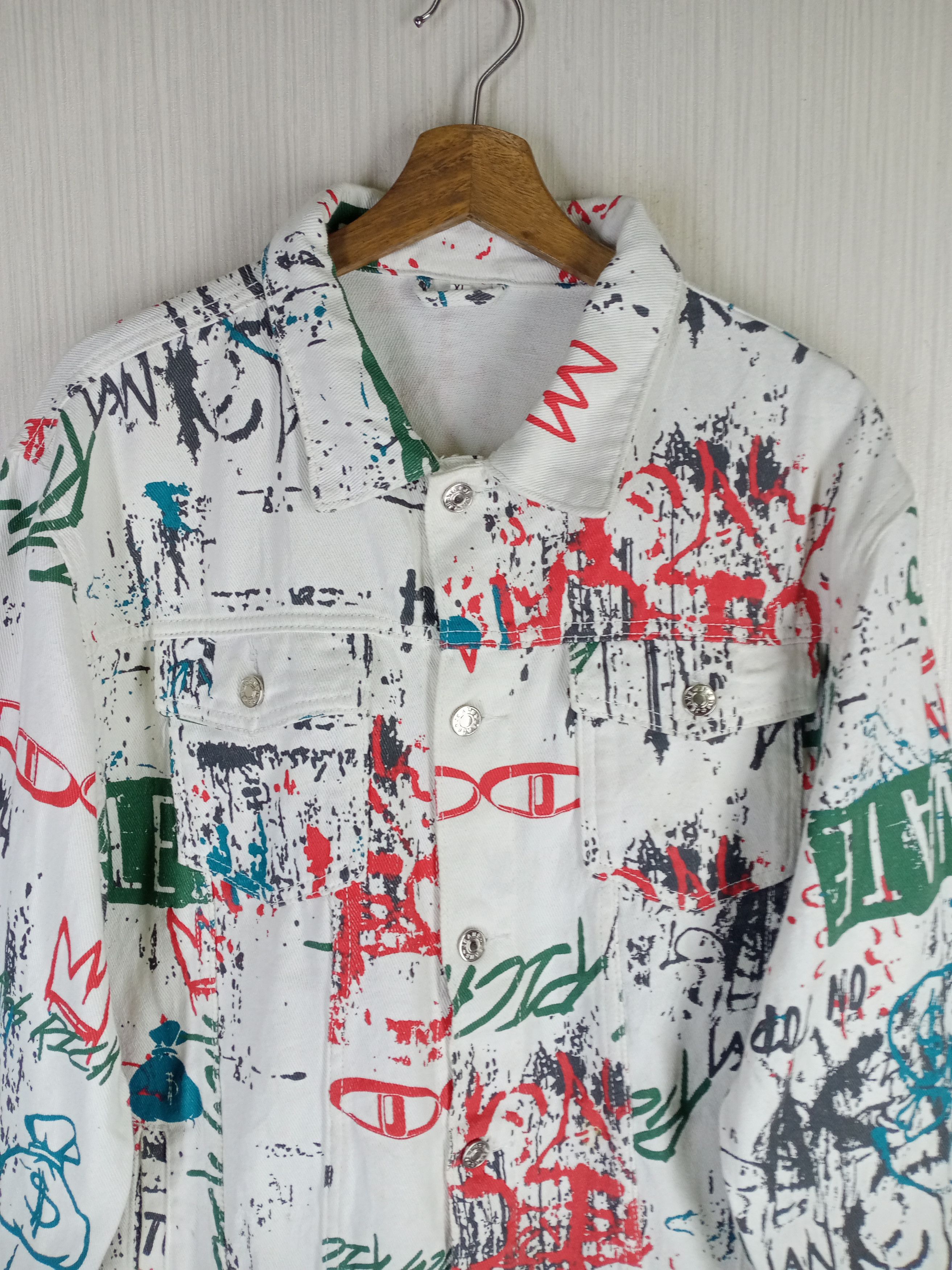 Shein Rare Shein Graffiti Denim Jacket Size US XL / EU 56 / 4 - 5 Thumbnail
