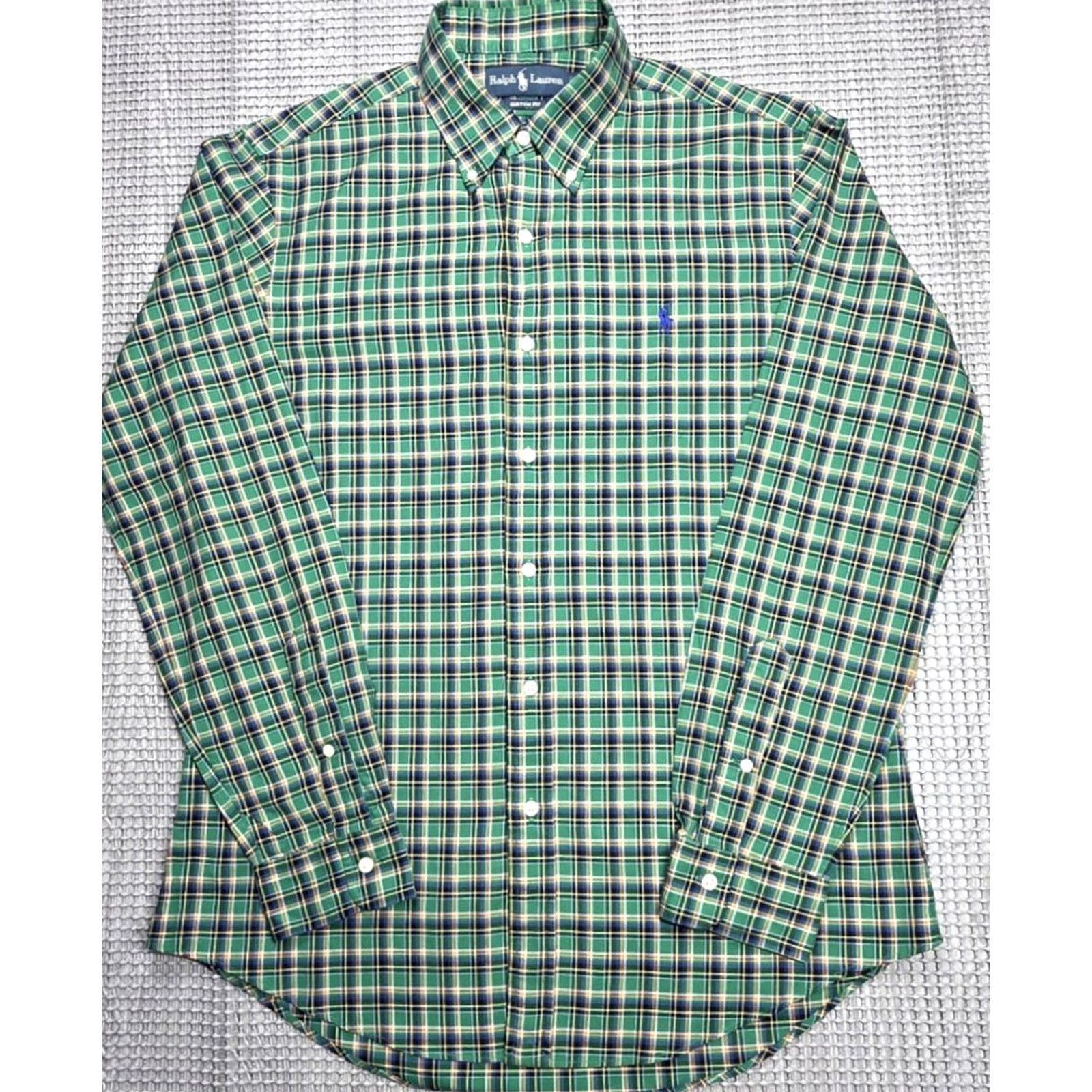 Polo Ralph Lauren Polo Ralph Lauren Green Vibrant Plaid Long Sleeve Button Up Shirt M Custom Twill Madras Vintage Mens Size US M / EU 48-50 / 2 - 2 Thumbnail