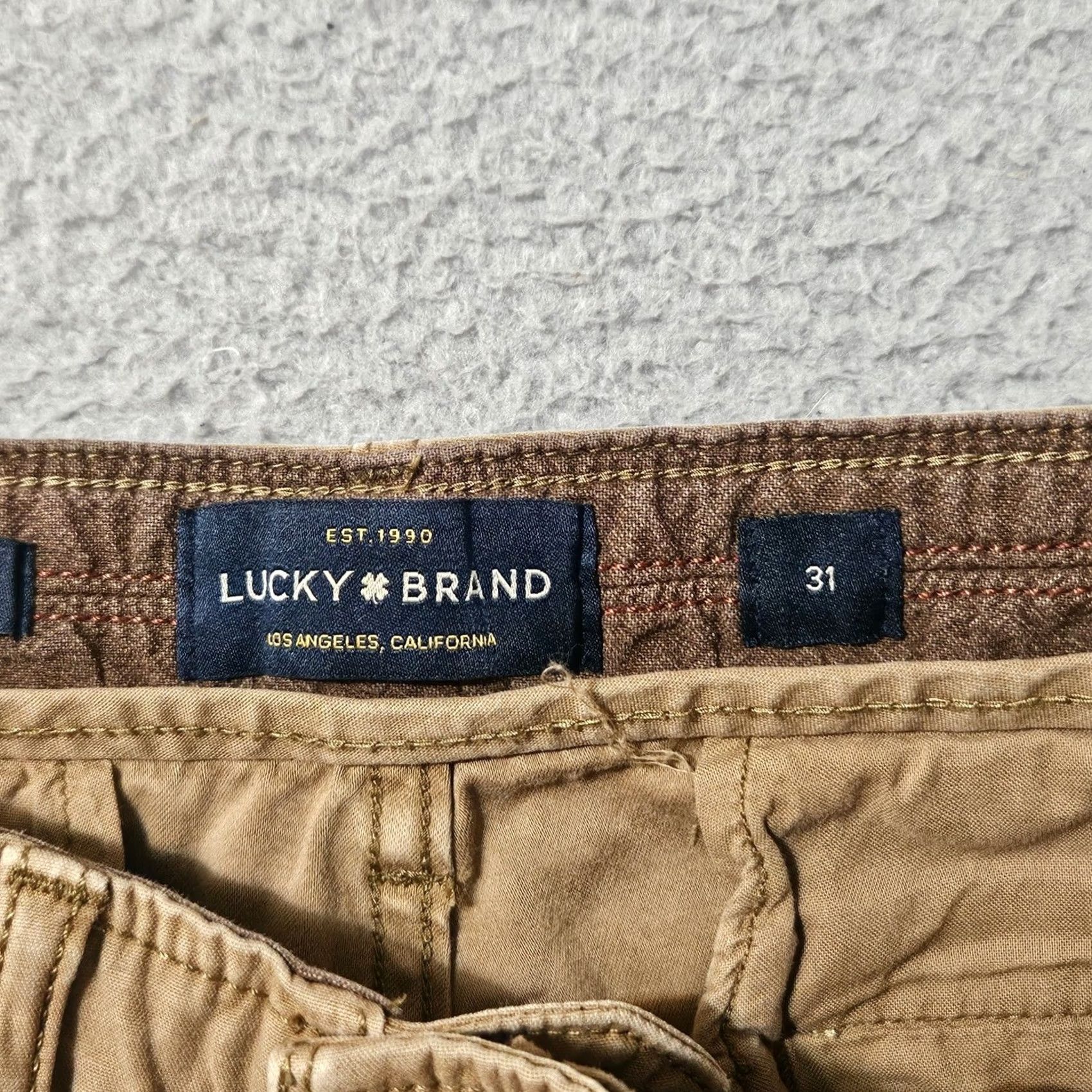 Lucky Brand Lucky Brand Athletic Fit Pants Mens 31x31 Brown Chino Inseam 31 Regular Mens Brown Chino 31x31 Size US 31 - 4 Thumbnail