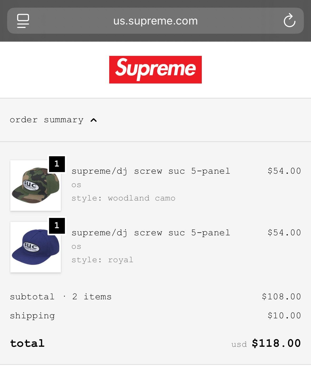 Supreme Supreme DJ Screw SUC 5-Panel Royal Size ONE SIZE - 8 Thumbnail