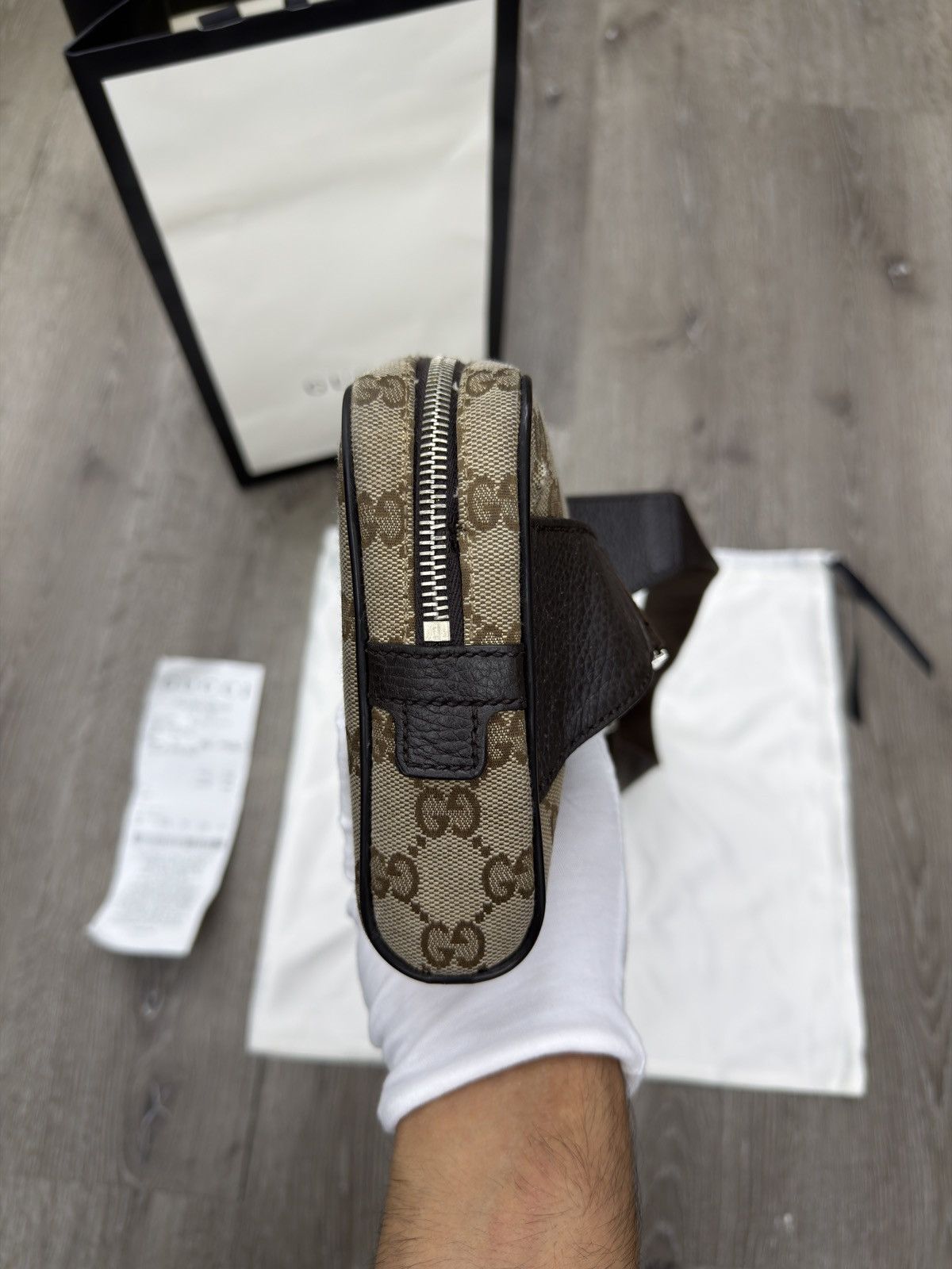 Gucci Gucci Belt Bag GG Supreme Small Beige/Black Size ONE SIZE - 5 Thumbnail