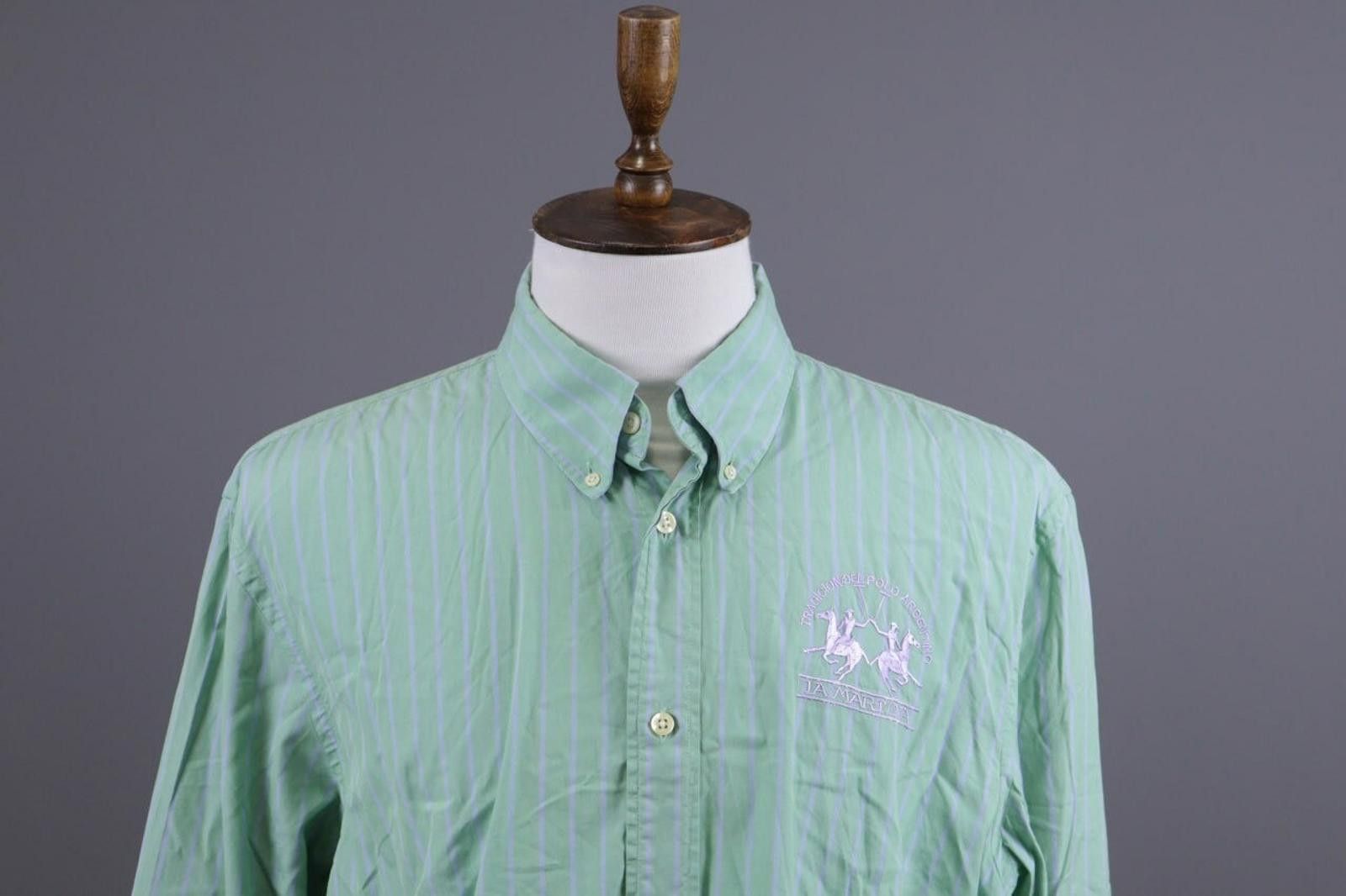 La Martina La Martina Buenos Aires Green Pinstripe Shirt Size 3XL Size US XXL / EU 58 / 5 - 3 Thumbnail