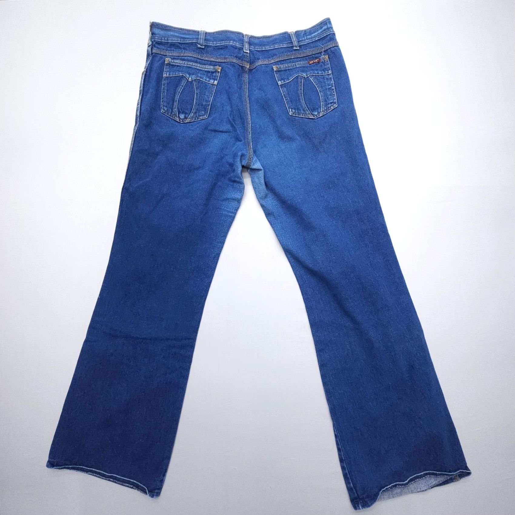 Vintage VINTAGE La Vie Jeans Flared 38x36 Dark Wash 90s Y2K Denim Womens Pants 5-Pocket Zip Inseam 32" Blue Silk Size 26" / US 2 / IT 38 - 2 Thumbnail