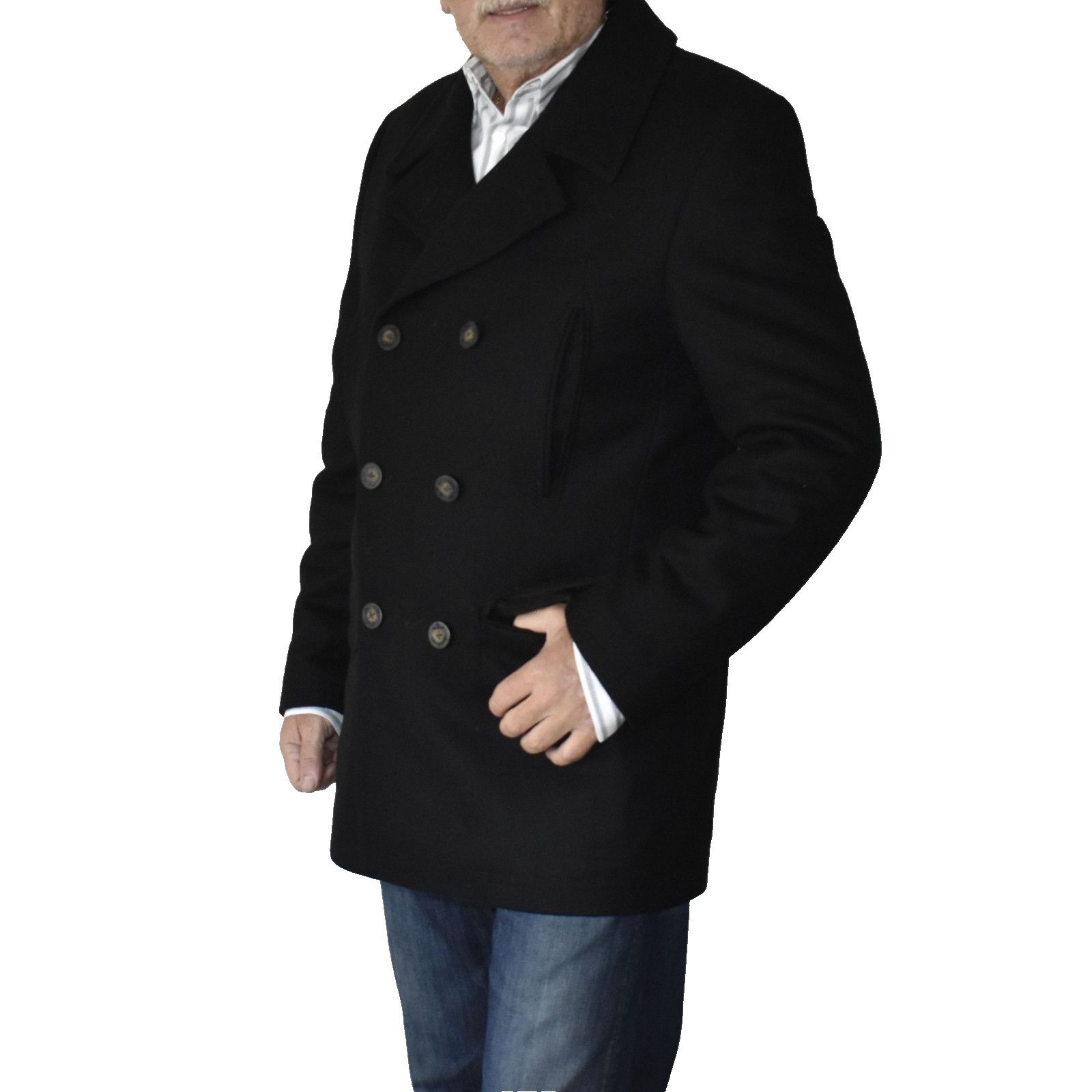 Lauren Ralph Lauren NEW RALPH LAUREN Luke Wool Blend Double Breasted Peacoat 40R Size US XXS / EU 40 - 1 Thumbnail
