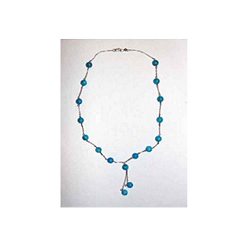Designer Turquoise Bead Sterling Silver Chain Tassel Necklace Size ONE SIZE - 3 Thumbnail