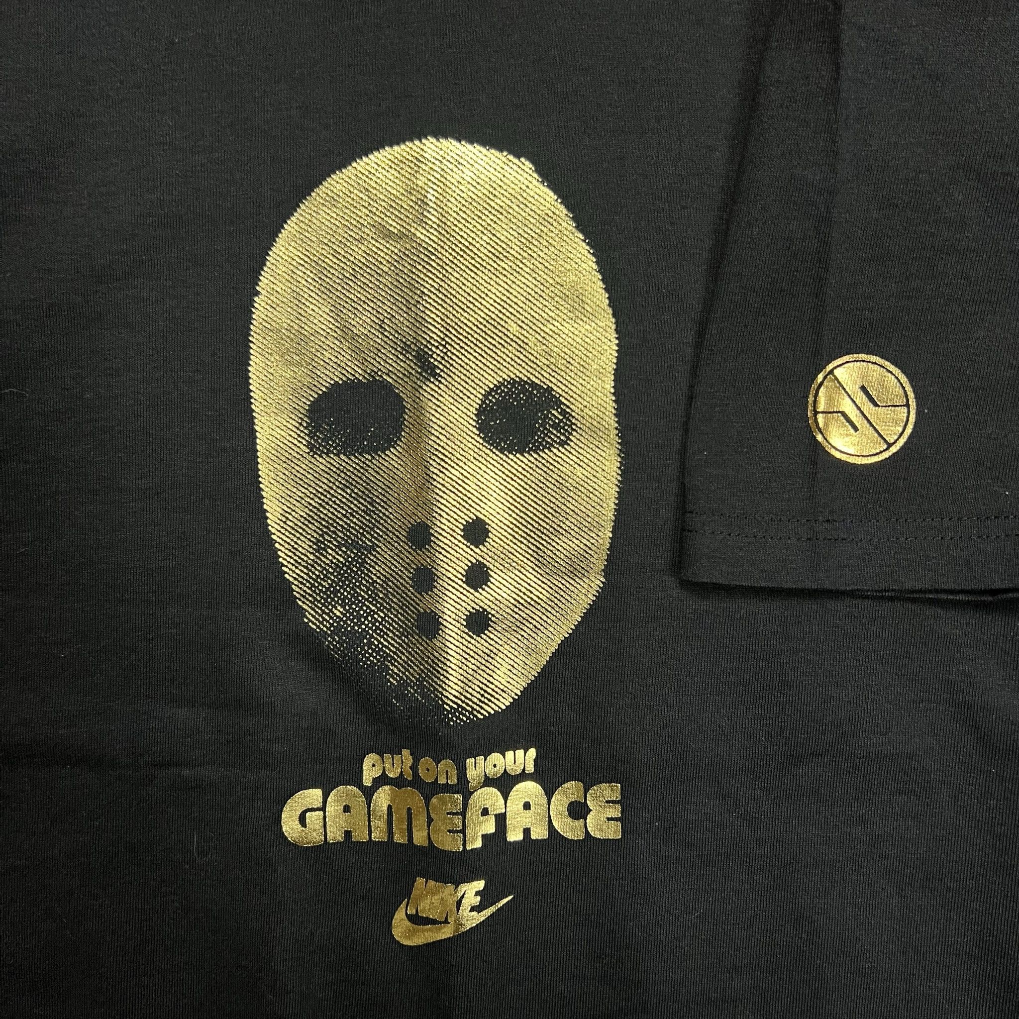 Nike Vintage Y2K Nike Put On Your Gameface Gold Mask T-Shirt - M Size US M / EU 48-50 / 2 - 2 Thumbnail