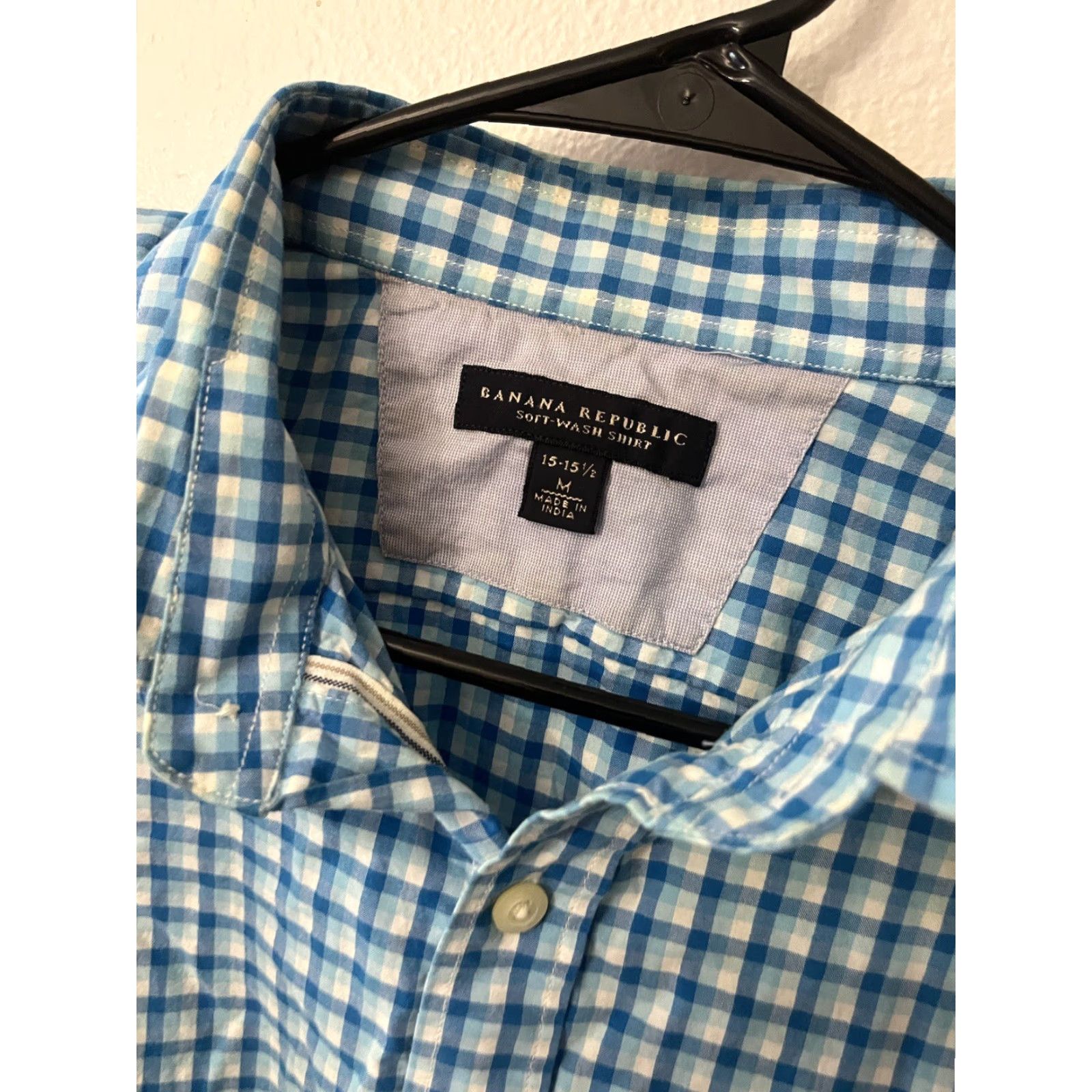 Banana Republic VINTAGE Banana Republic Men Button-Down Shirt Cotton Blue Plaid Long Sleeve Slim Fit M Size US M / EU 48-50 / 2 - 2 Thumbnail