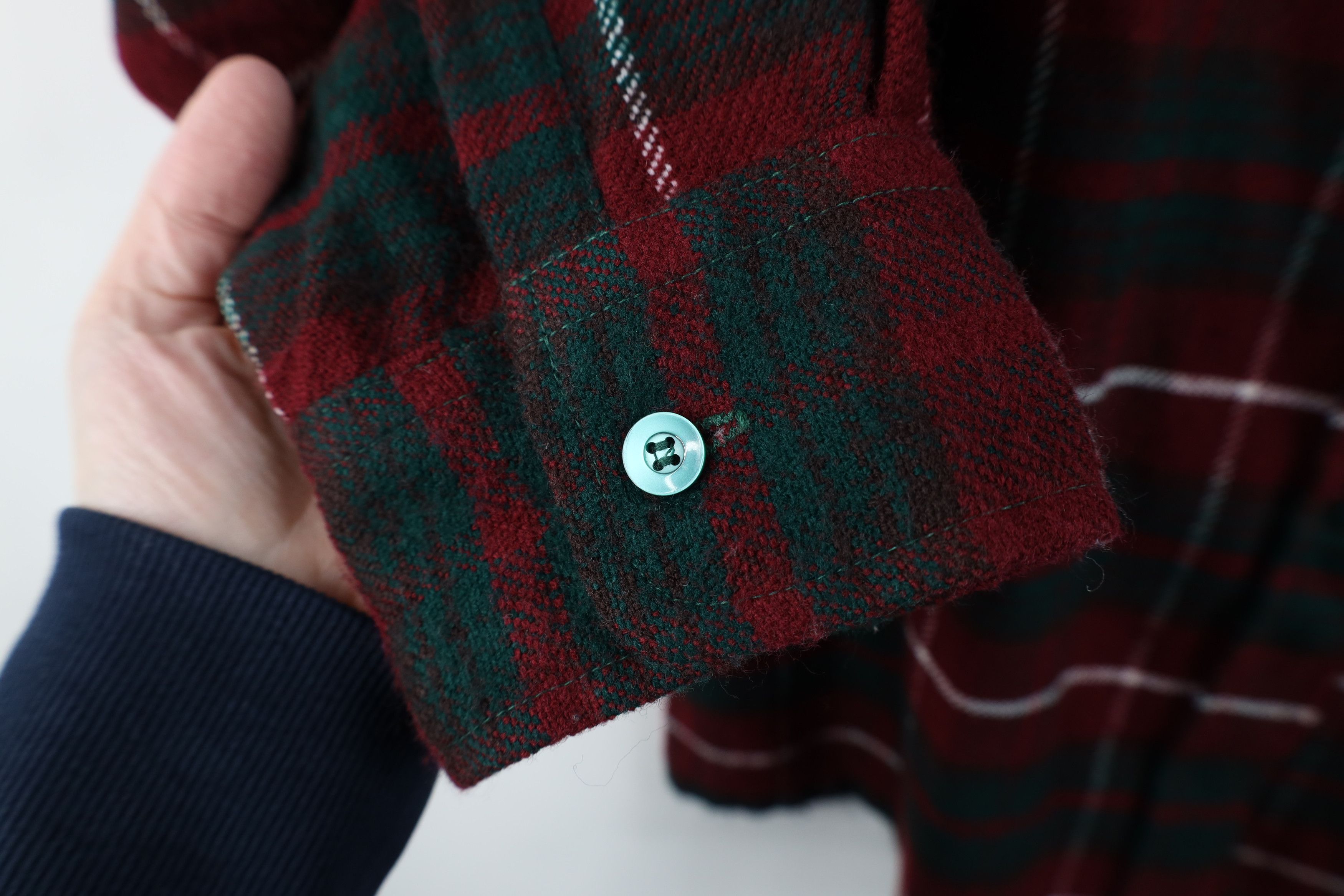 Vintage Vintage 70s Streetwear Knit Collared Button Shirt Plaid Size XS / US 0-2 / IT 36-38 - 5 Thumbnail