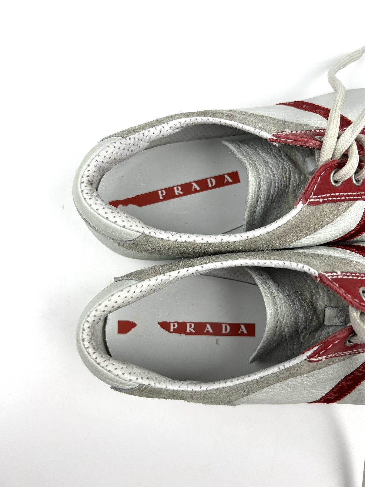 Prada PRADA Sneakers Leather/Suede Shoes Red Tab Logo Vintage Mens Size US 7.5 / EU 40-41 - 14 Thumbnail
