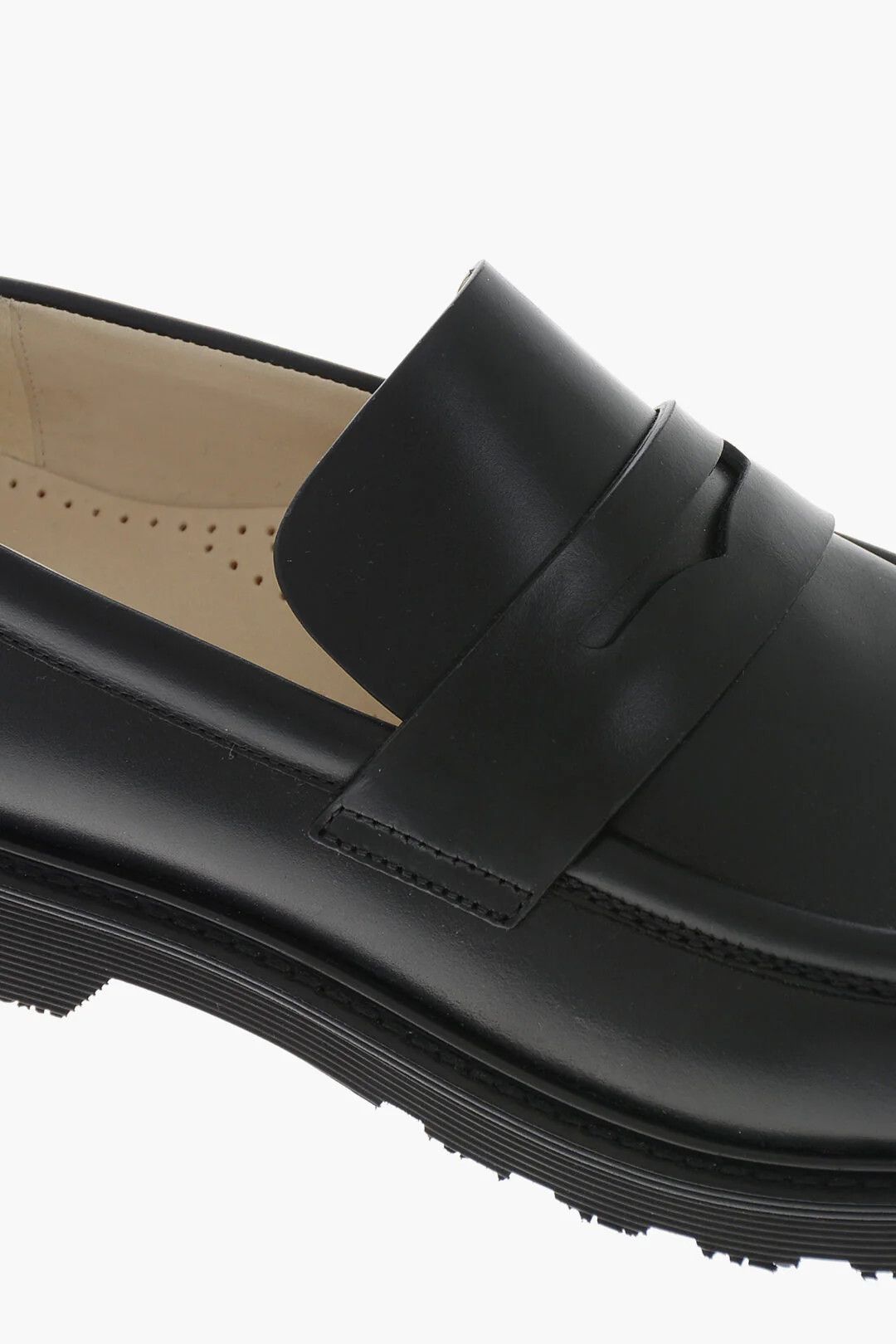 Loewe og1mm0426 Brushed Leather Penny Loafers in Black Size US 10 / IT 40 - 4 Thumbnail