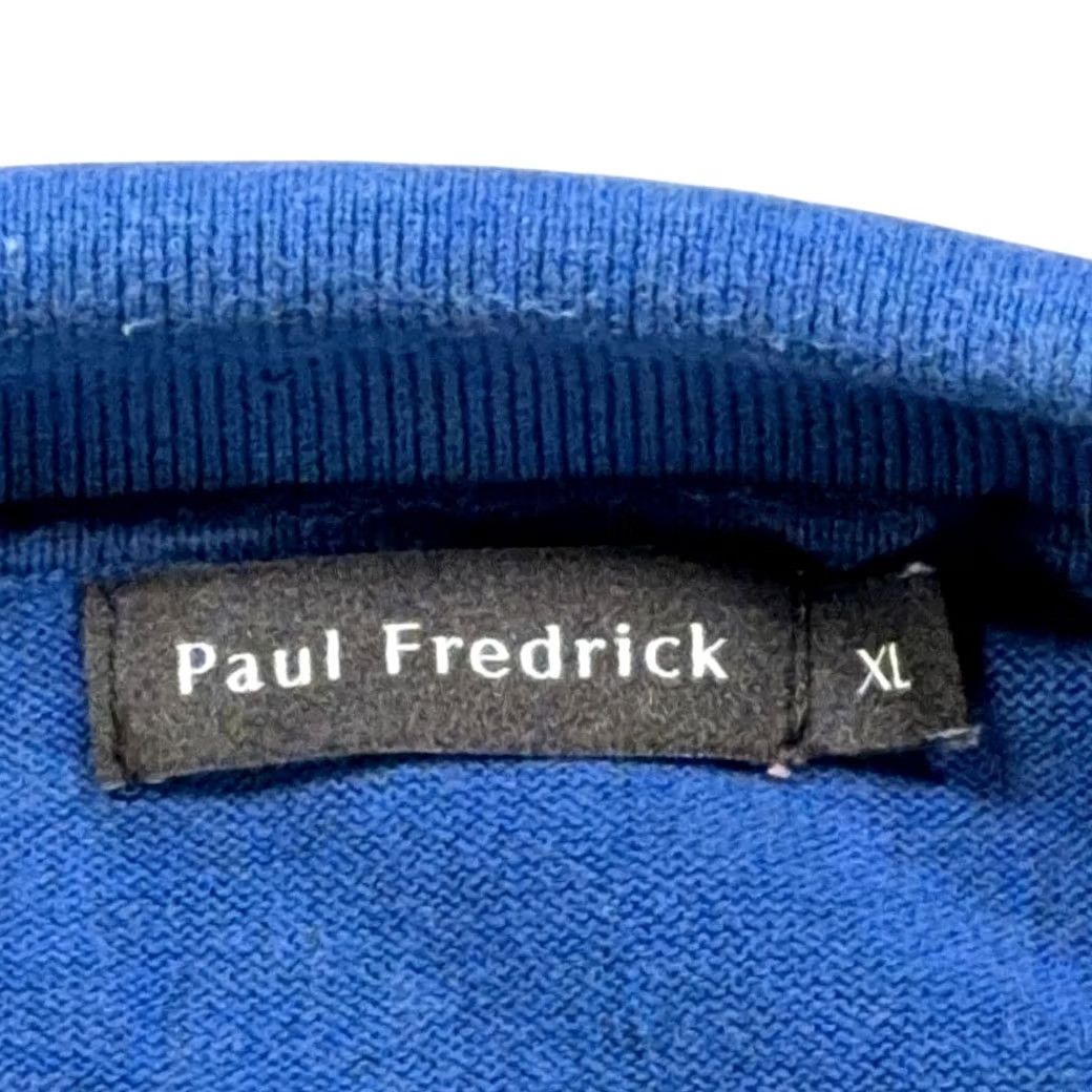 Vintage Paul Fredrick Shirt Adult EXTRA LARGE Blue Yellow Cotton Knit Zip Up Retro Mod Size US XL / EU 56 / 4 - 6 Thumbnail