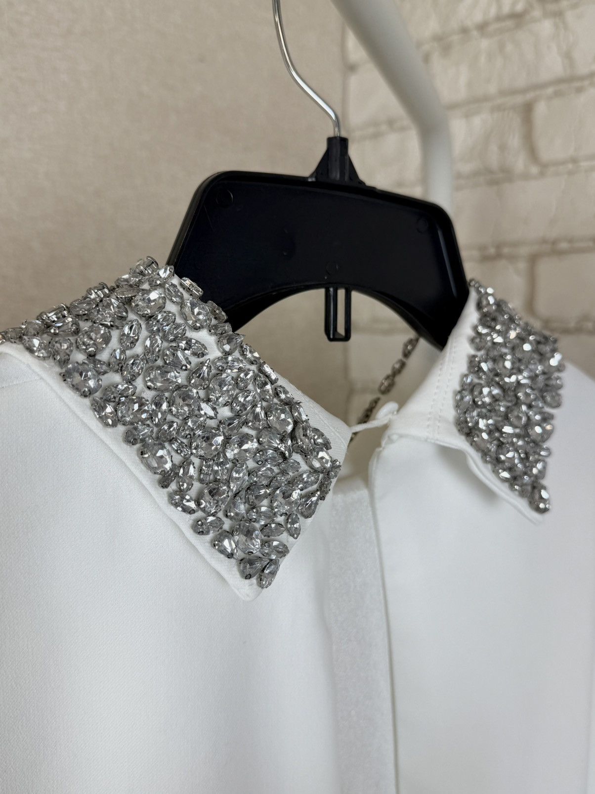 Miu Miu Miu Miu White Mini Dress Crystal Embellished Collar Cuffs Size M / US 6-8 / IT 42-44 - 17 Thumbnail