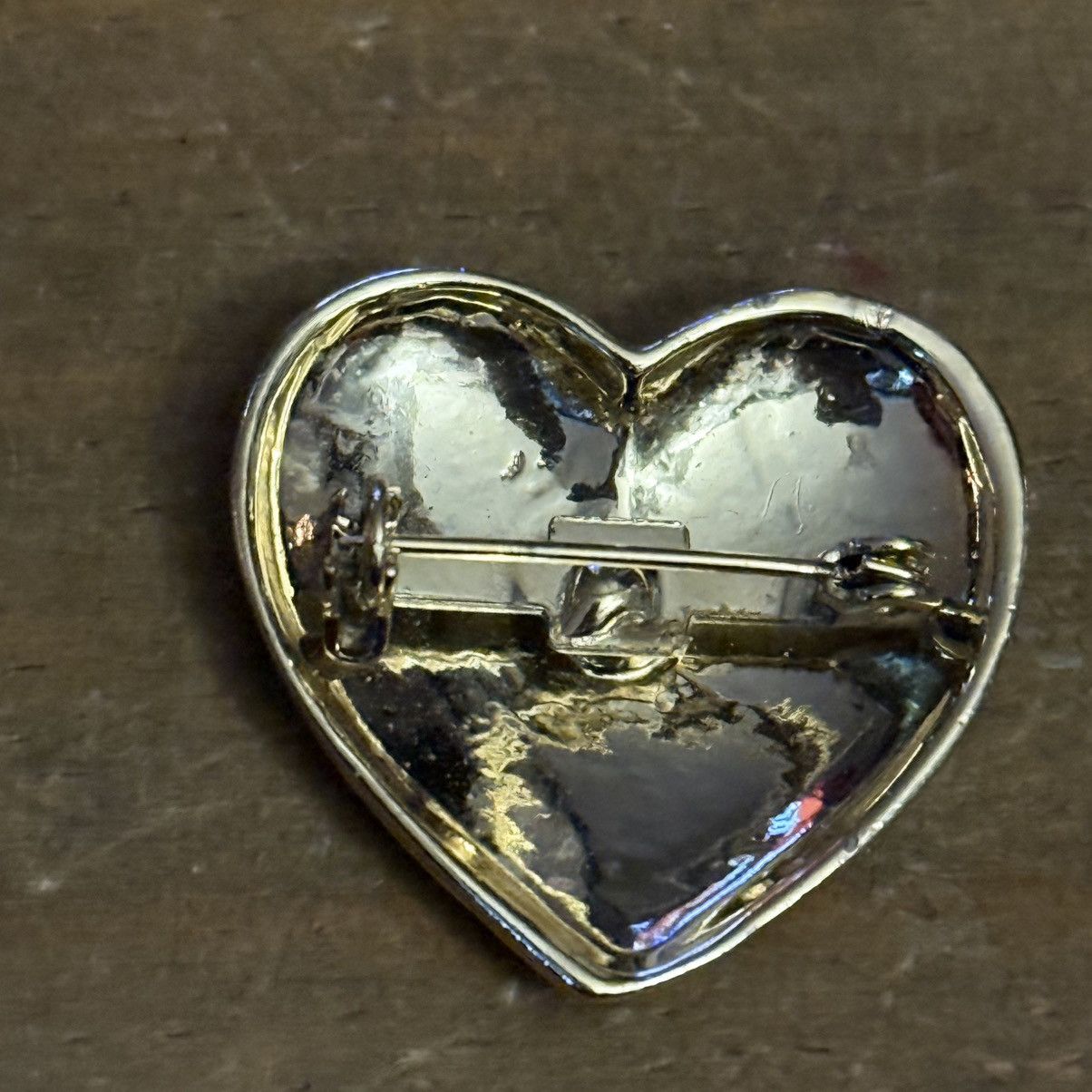 Vintage Vintage gold tone heart brooch Size ONE SIZE - 3 Thumbnail