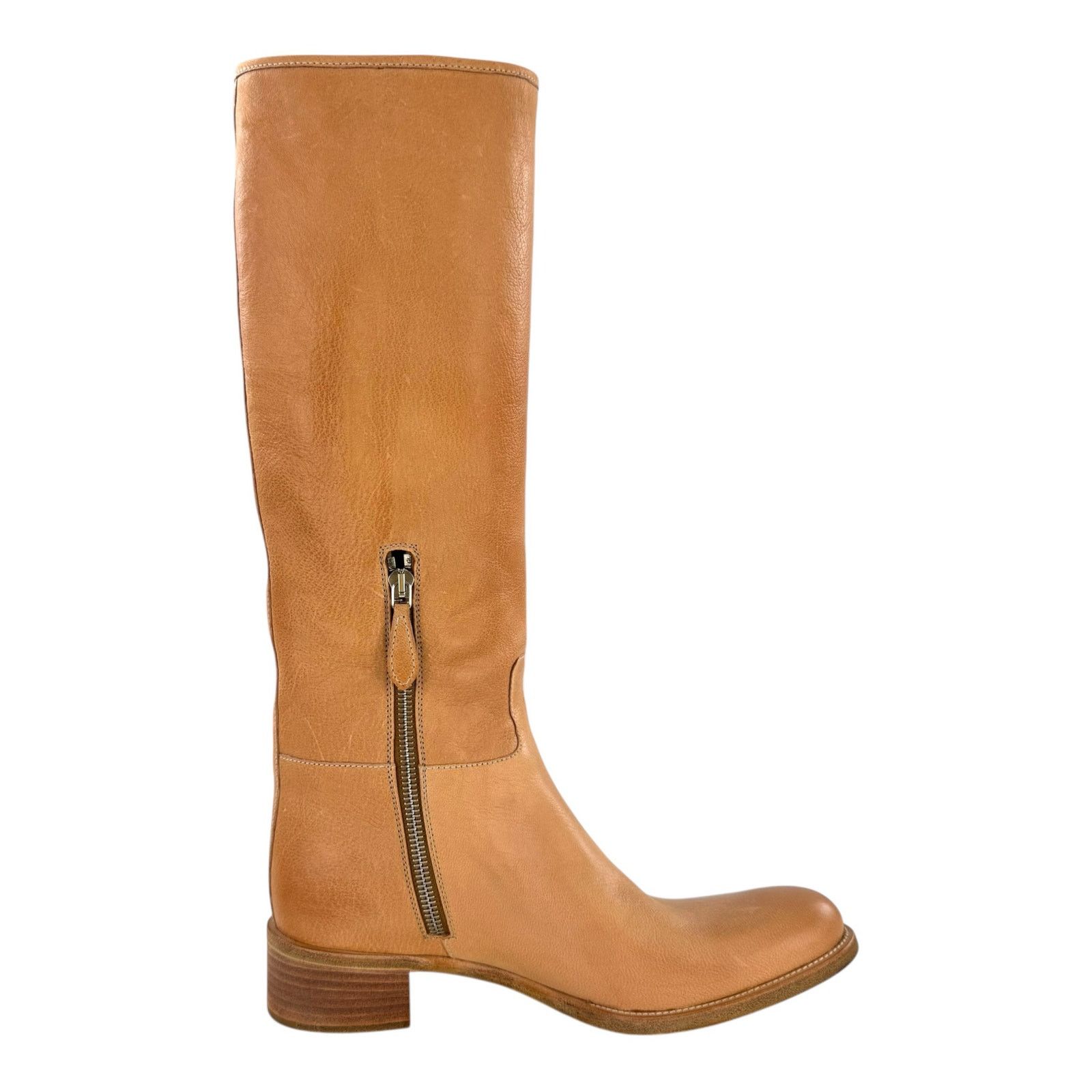 Prada Prada Camel High Leather Boots Size US 7.5 / IT 37.5 - 5 Thumbnail