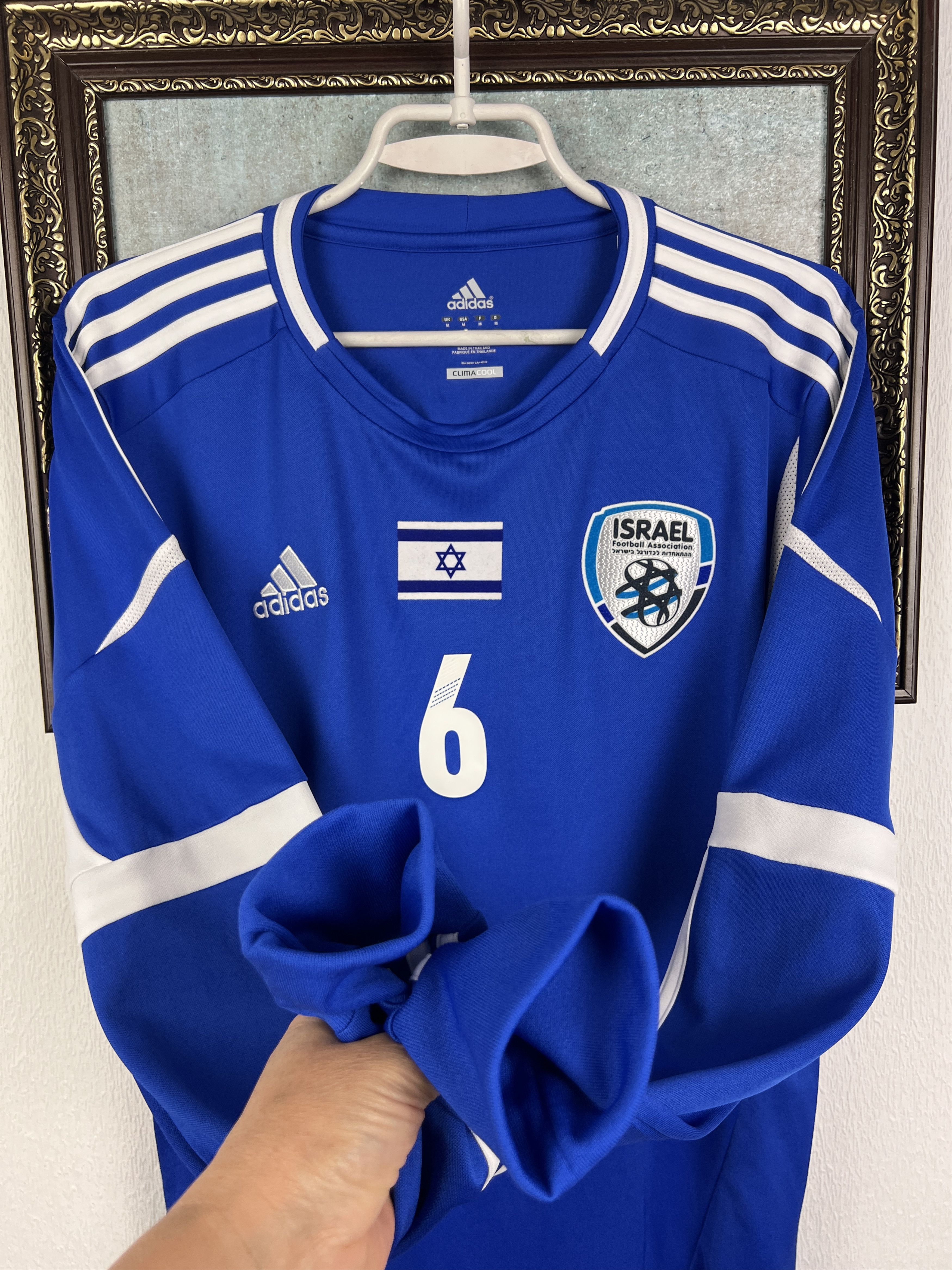 Adidas Israel football shirt Long Sleeve Player #6 Natkho Jersey Size US M / EU 48-50 / 2 - 5 Thumbnail