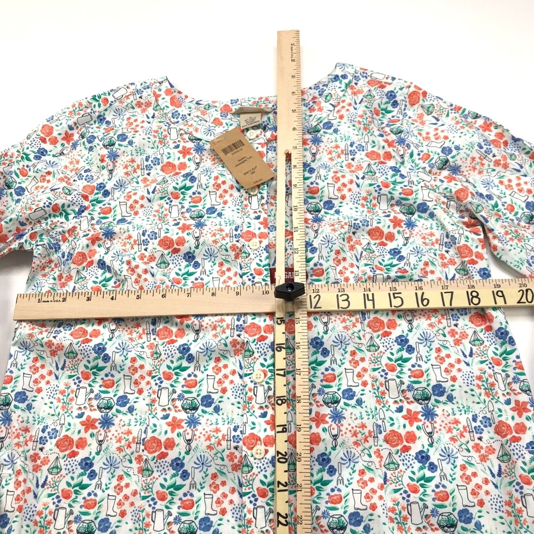 Vintage Duluth Trading Co. Shirt Tunic Small White Floral LS Button-Up Womens Size S / US 4 / IT 40 - 3 Thumbnail