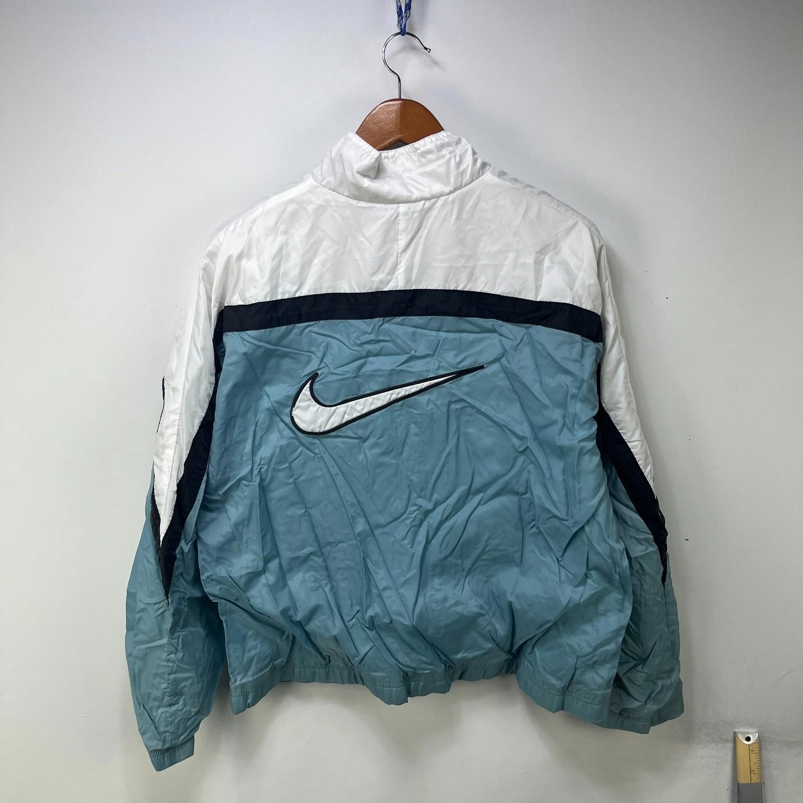 Nike Vintage 90s Nike Swoosh Windbreaker Jacket Youth XL Size US XL / EU 56 / 4 - 1 Thumbnail
