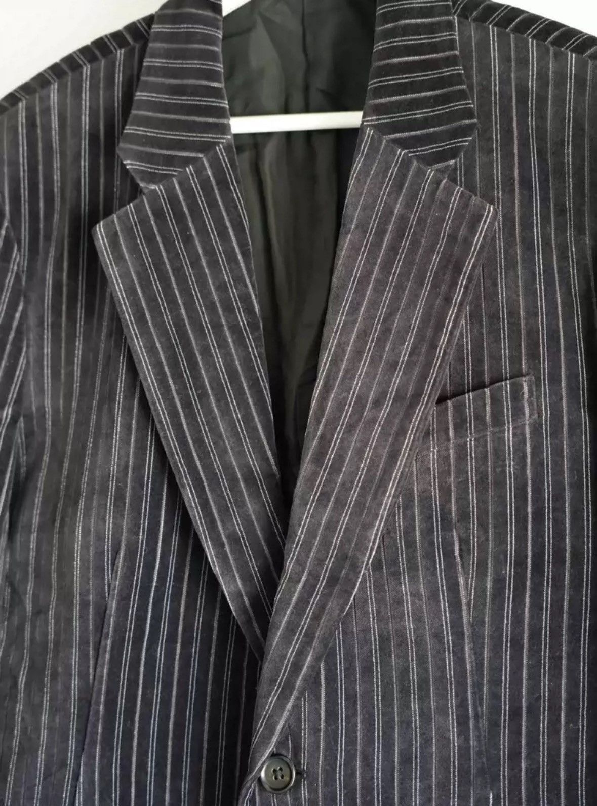Yohji Yamamoto Yohji Yamamoto Purple Velvet Striped Suit 2412-Nextarrow Size US XL / EU 56 / 4 - 3 Thumbnail