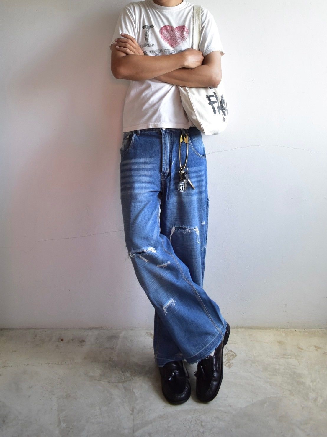 Vintage Vintage SLC Japanese Brand Baggy Distressed Pants Size US 31 - 2 Thumbnail