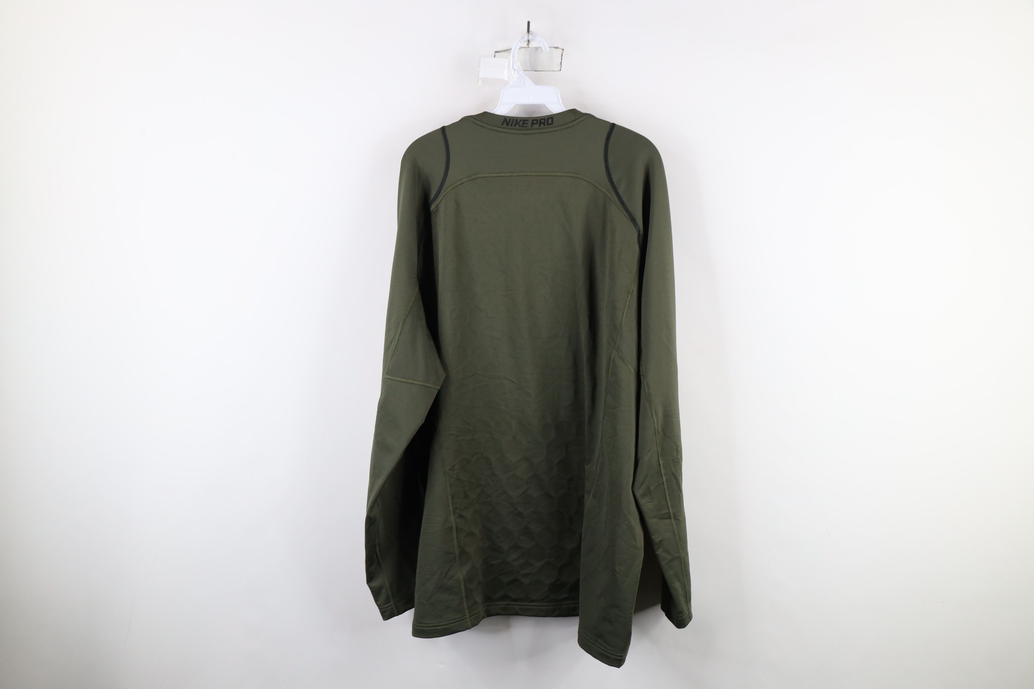 Nike × Vintage Nike Pro Hyperwarm Long Sleeve Training Outdoor Shirt Green Size US XXL / EU 58 / 5 - 13 Thumbnail