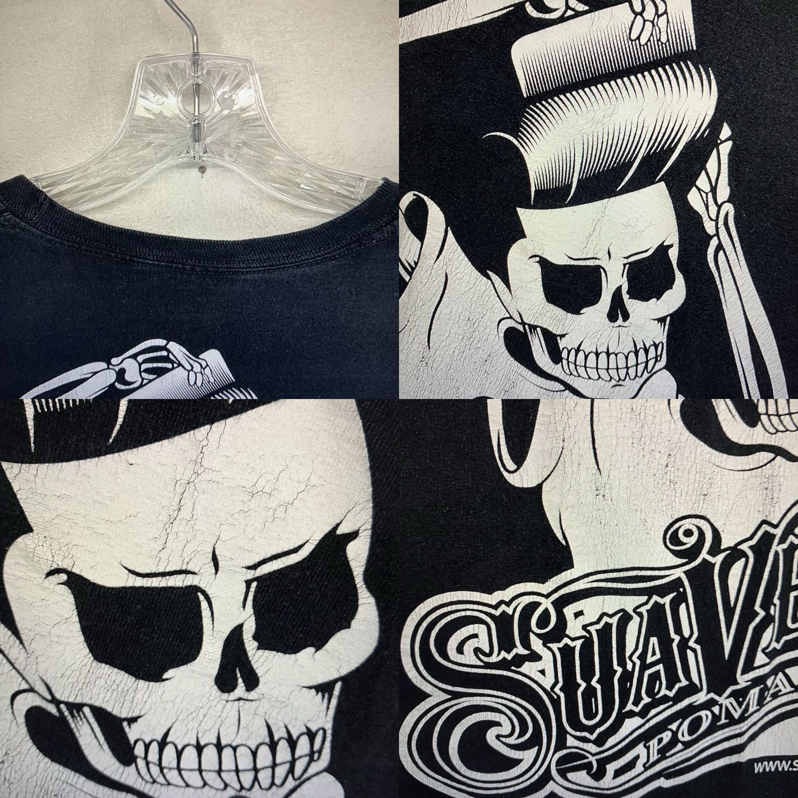 Vintage VINTAGE Suavecito Pomade Long Sleeve T-Shirt Men XL Black Skull Graphic Retro 50s Greaser Size US XL / EU 56 / 4 - 8 Thumbnail