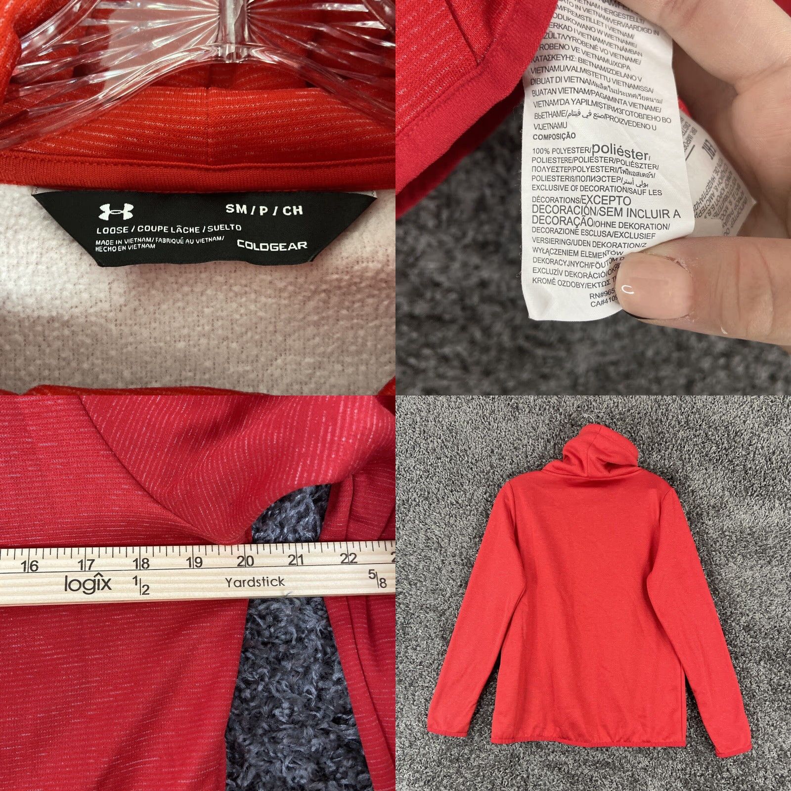 Under Armour VINTAGE? Wait no. Under Armour ColdGear Scuba Neck Sweatshirt Women S Red All Seasons Pockets Pullover Activewear Size S / US 4 / IT 40 - 8 Thumbnail