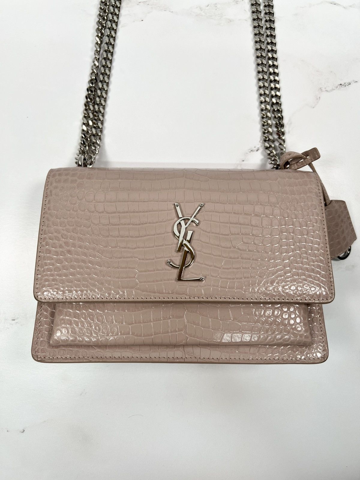 Yves Saint Laurent YSL Yves Saint Laurent Crocodile Sunset Shoulder Bag Purse Size ONE SIZE - 2 Thumbnail