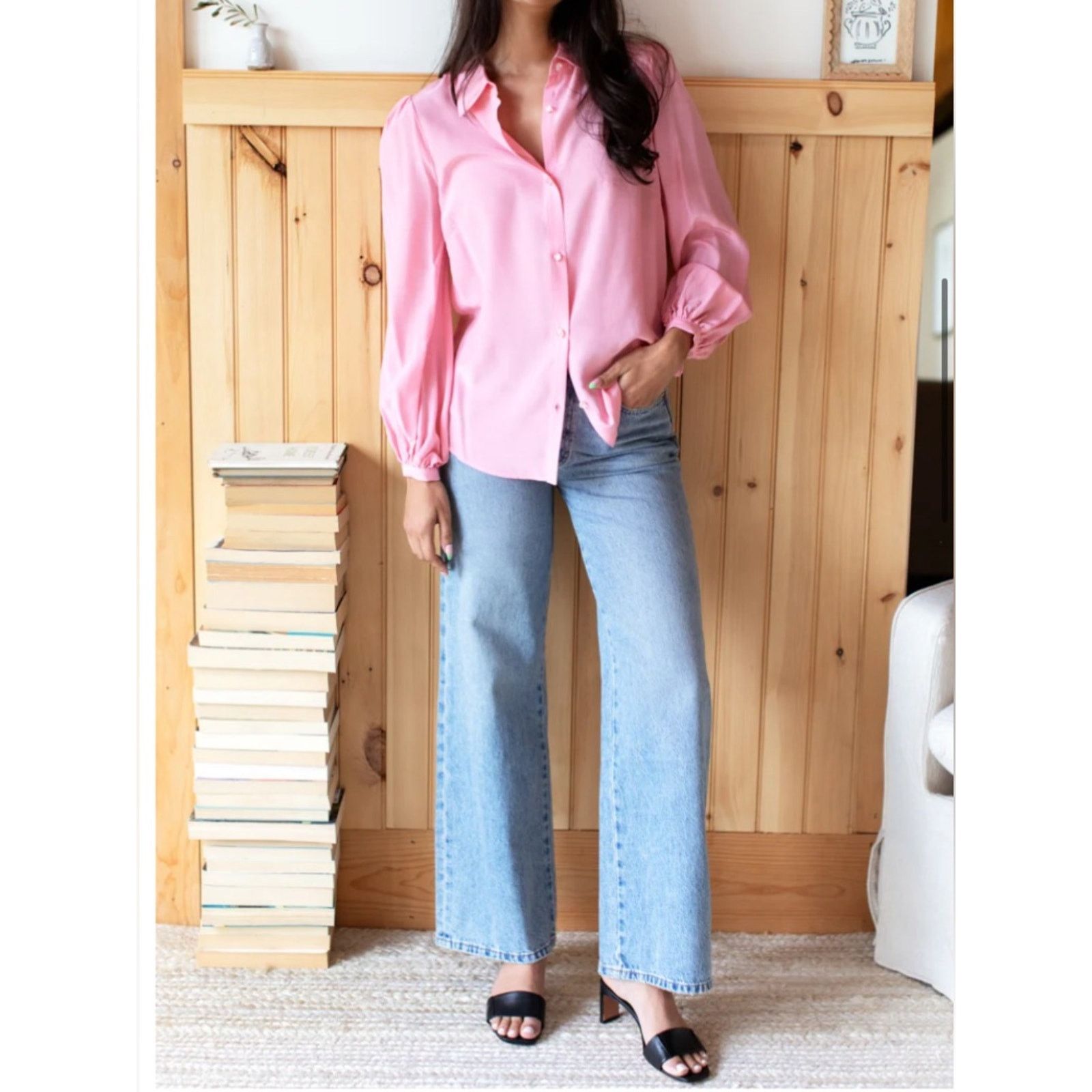 Emerson Fry Emerson Fry $238 Frankie Blouse Rose Peony XS EUC Size XS / US 0-2 / IT 36-38 - 4 Thumbnail