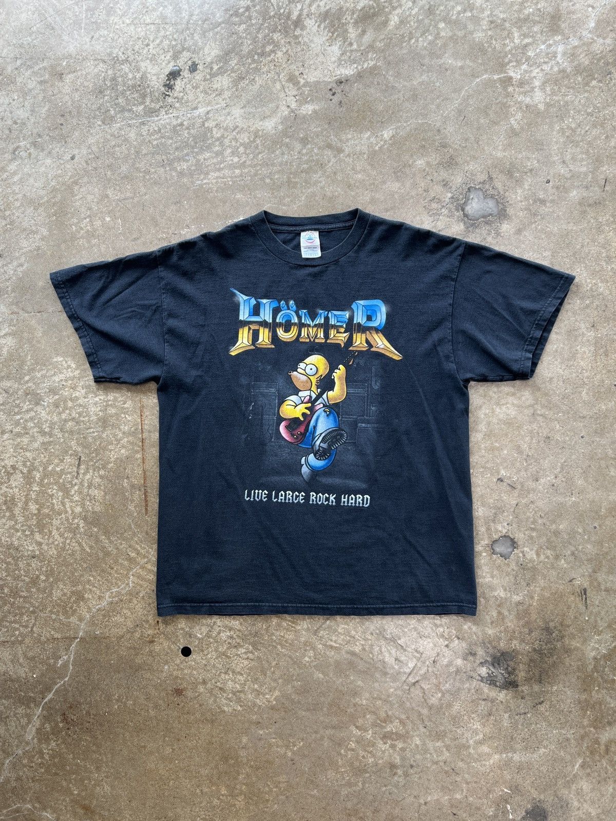 The Simpsons Vintage The Simpsons Homer Live Large Rock Hard Tee Large Size US L / EU 52-54 / 3 - 2 Thumbnail