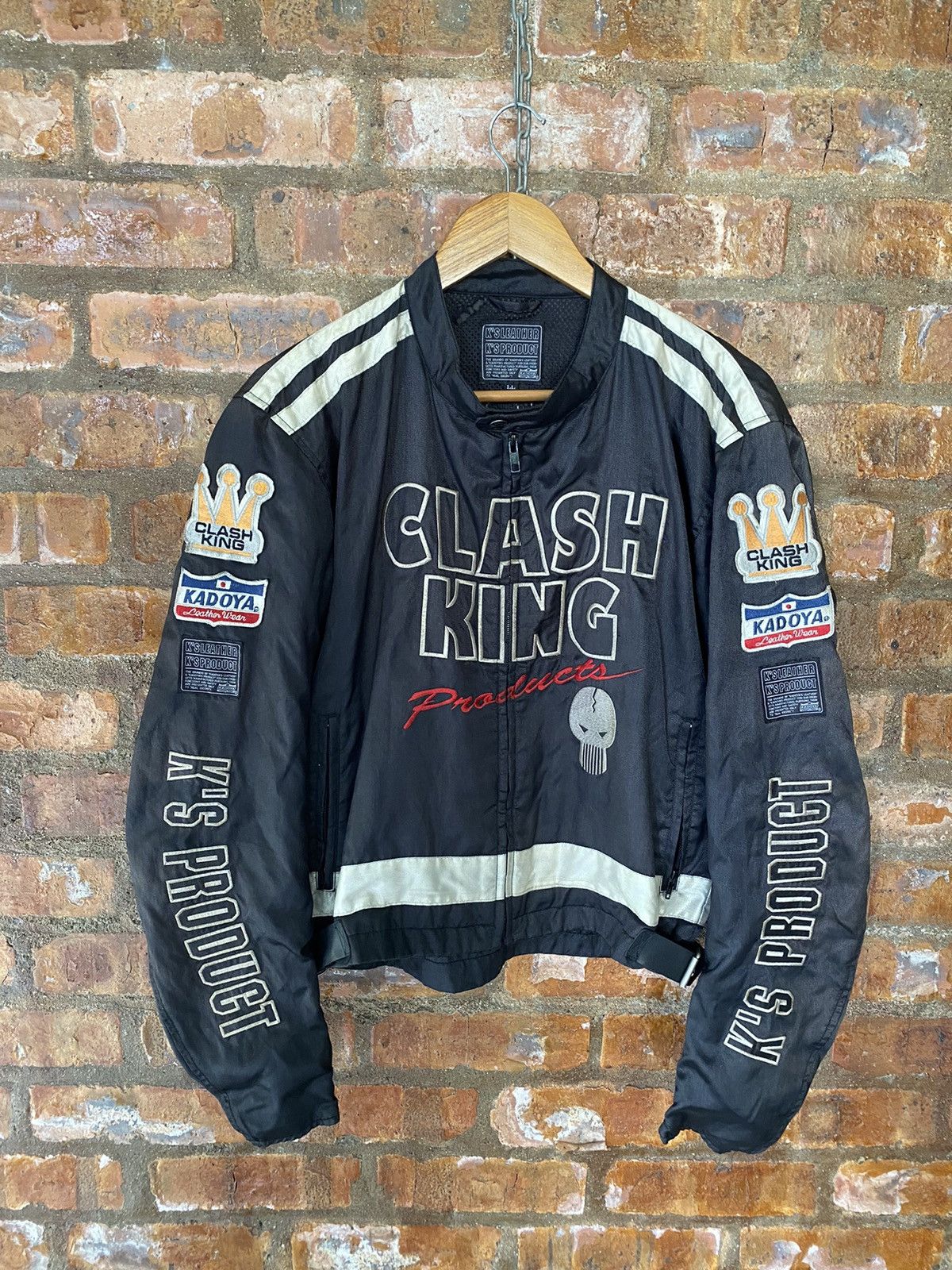 Japanese Brand × Kadoya Vtg Kadoya Clash King Skull Embroidered patches motorcycles Size US L / EU 52-54 / 3 - 2 Thumbnail