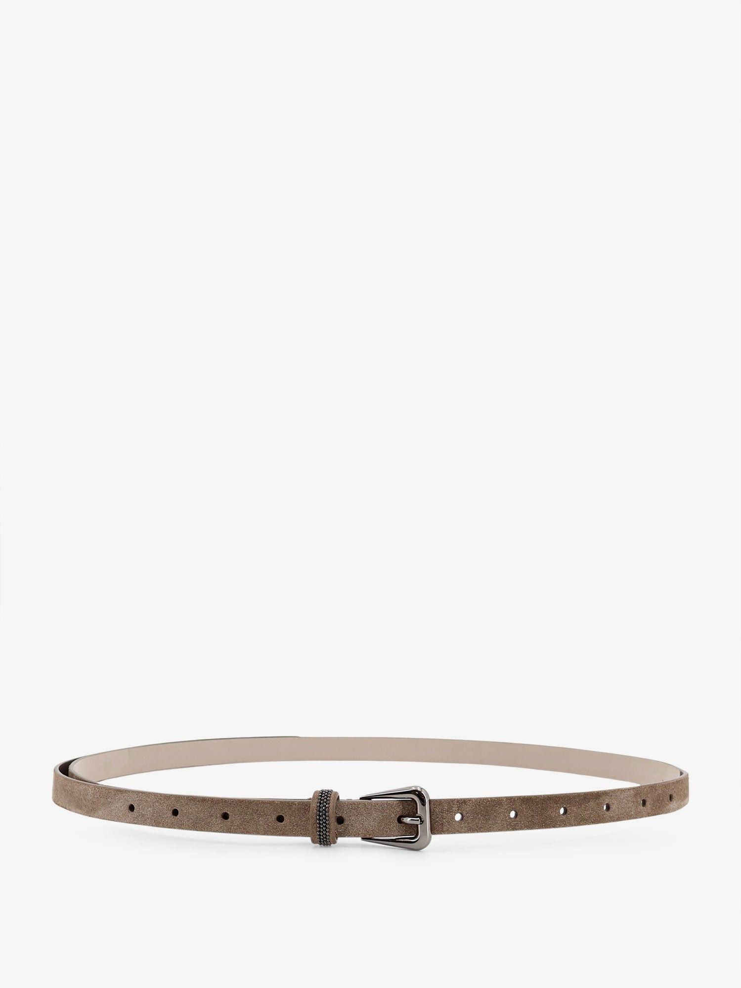 Brunello Cucinelli Suede Belt With Monili Details Size ONE SIZE - 1 Thumbnail