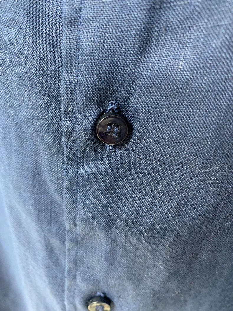 Loro Piana LORO PIANA Light collar linen shirt in dark blue with long Size US M / EU 48-50 / 2 - 3 Thumbnail