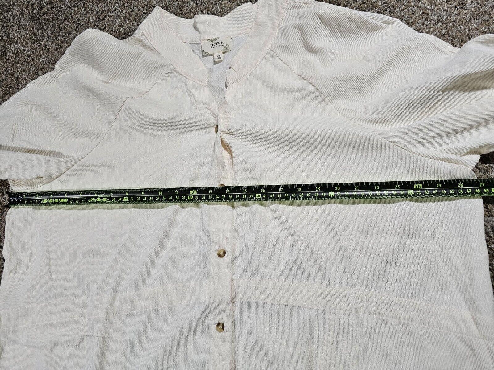 Designer Perch Blu Pepper 3/4 Sleeve Button Down 3XL Corduroy Pockets Size 3XL / US 20-22 - 5 Thumbnail