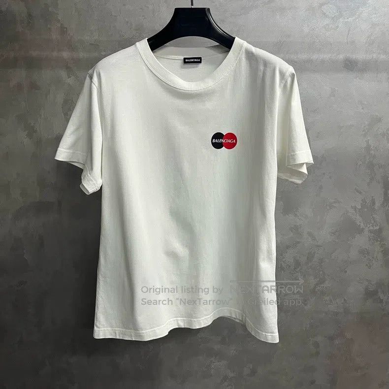 Balenciaga Balenciaga White Logo letter printing casual round neck sh Size US XL / EU 56 / 4 - 1 Thumbnail