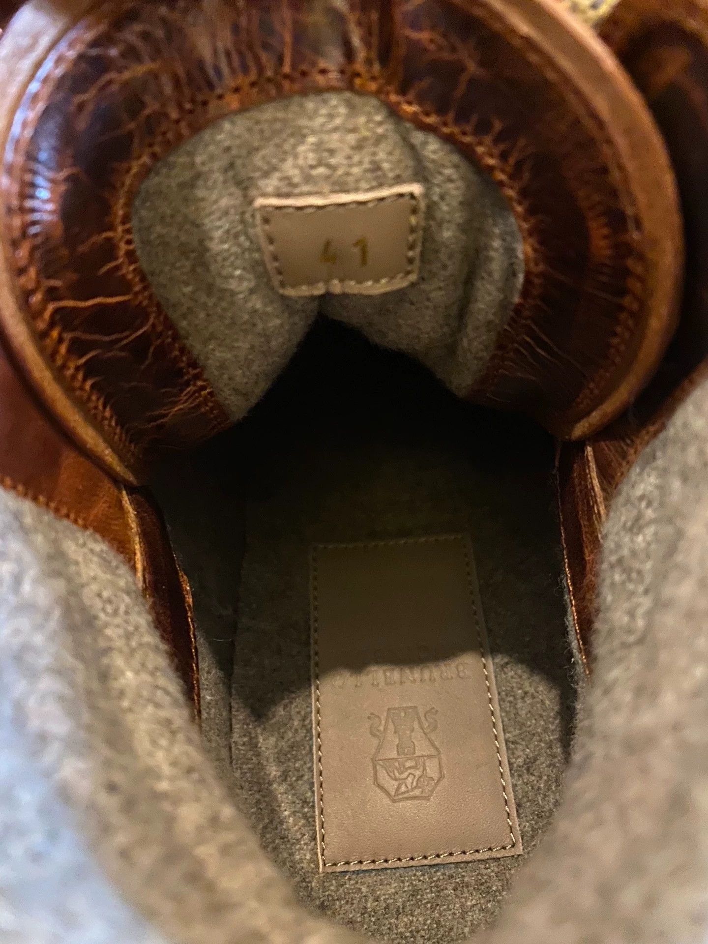 Brunello Cucinelli BRUNELLO CUCINELLI Cracked Leather High-Top 41/42 Size US 9 / EU 42 - 6 Thumbnail