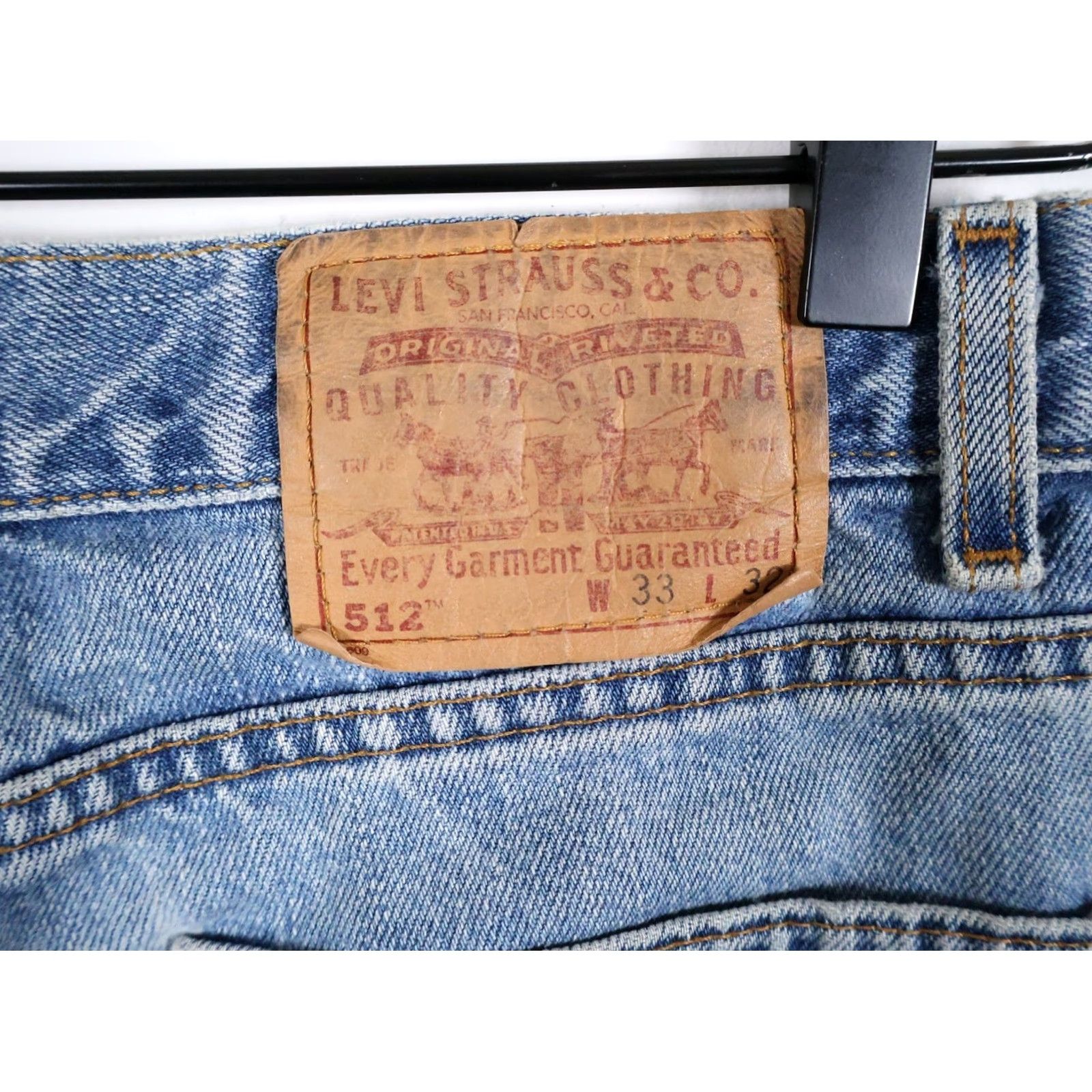 Levi's VINTAGE Levi's 512 Jeans Slim Tapered 31 x 31 Blue Denim Men 2000s 90s Grunge Retro Hipster Classic Jeans Mens Size US 31 - 5 Thumbnail