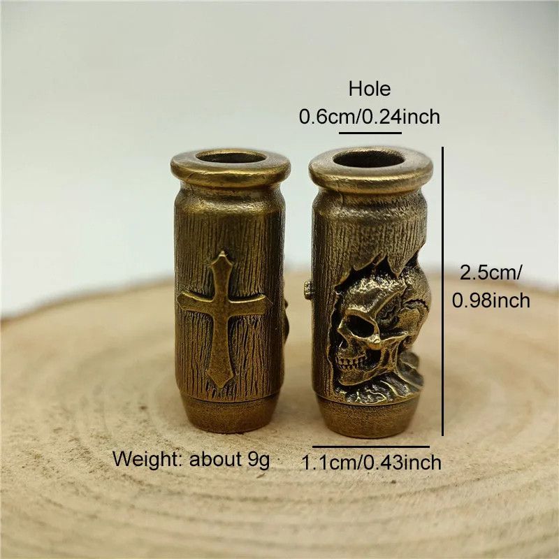 Handmade 3Pcs Skull Cross Bullet Knife Beads Paracord Bead Zipper Size ONE SIZE - 8 Thumbnail