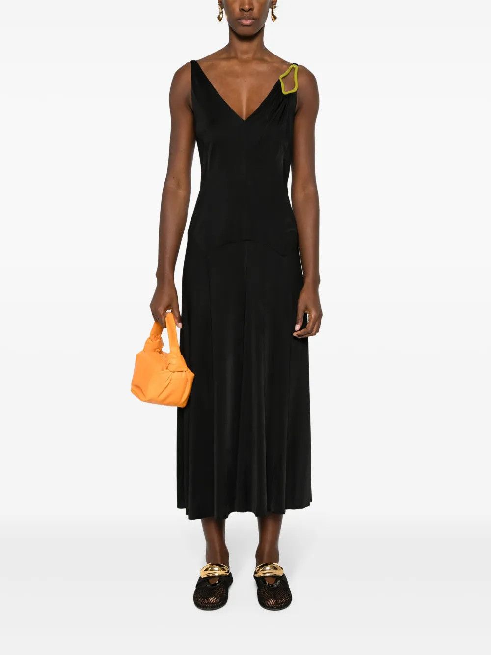 Lanvin o1y0326 Maxi Dress in Black Size M / US 6-8 / IT 42-44 - 2 Thumbnail