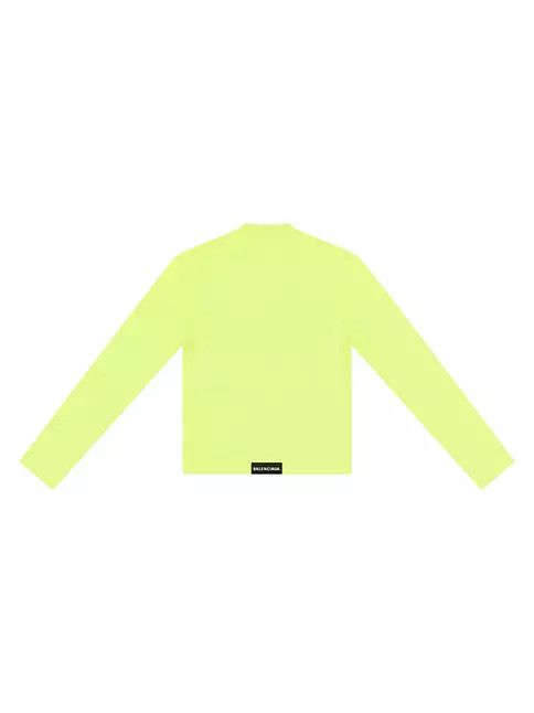 oc11z0124 Balenciaga Tab Fitted V-Neck Long Sleeve T-Shirt