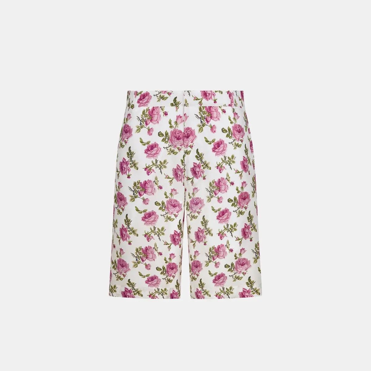 image of O1W1Db10324 Dior Jardin Bermuda Shorts In White/pink, Men's
