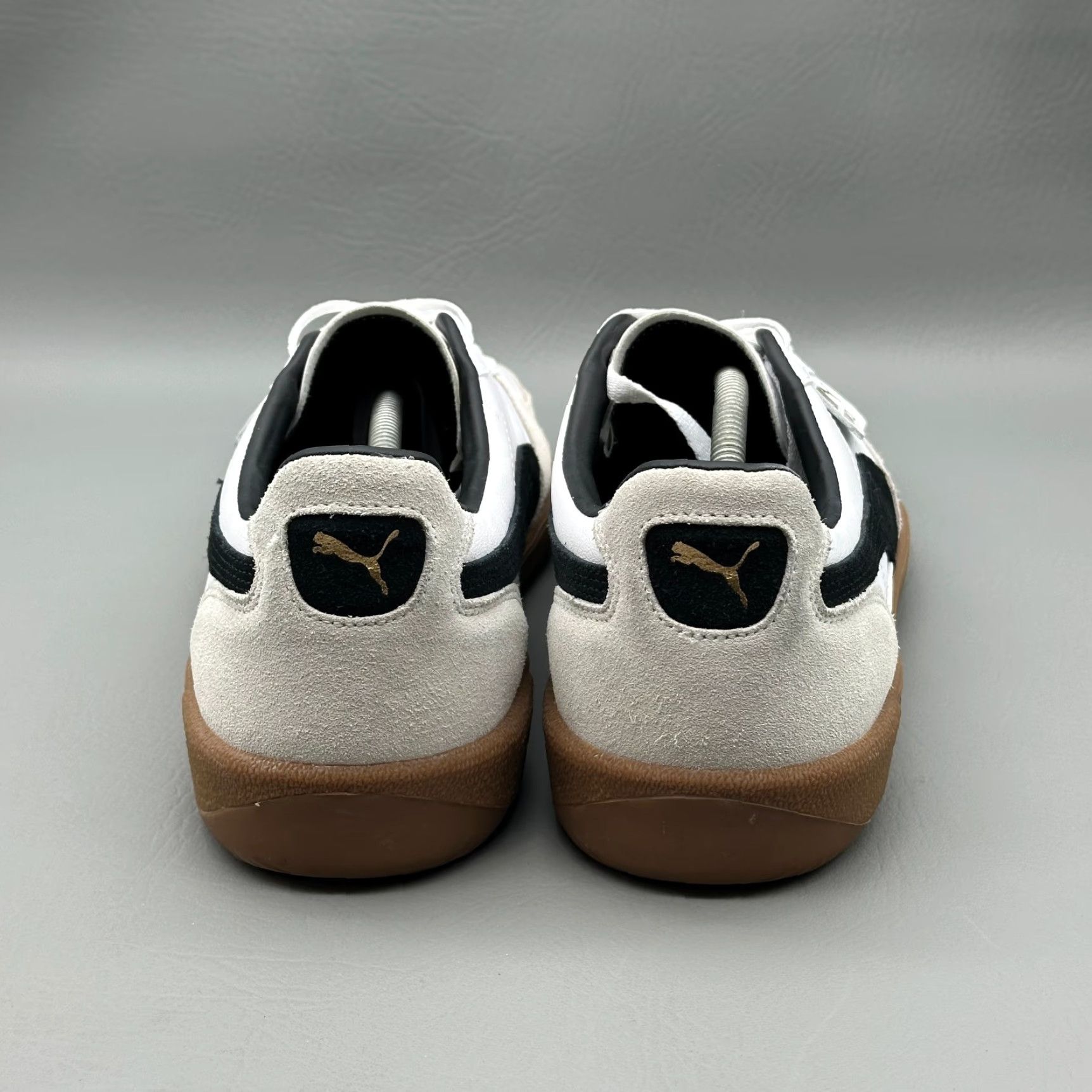 Puma VINTAGE Puma Palermo Mens Size 13 White Leather Soccer Futbol Gum Sole Casual 396464-01 Size ONE SIZE - 2 Thumbnail
