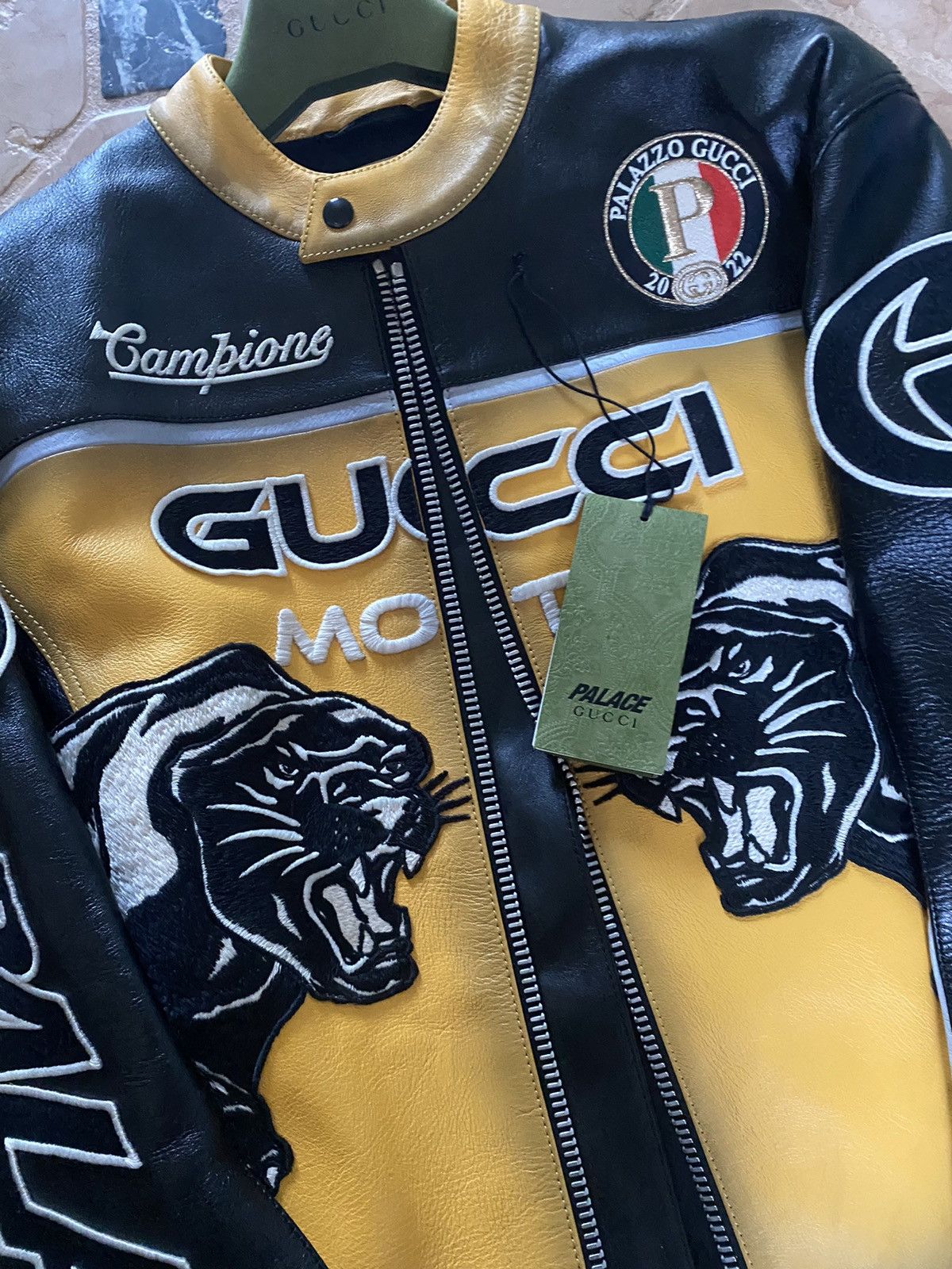 Gucci x Palace leather jacket