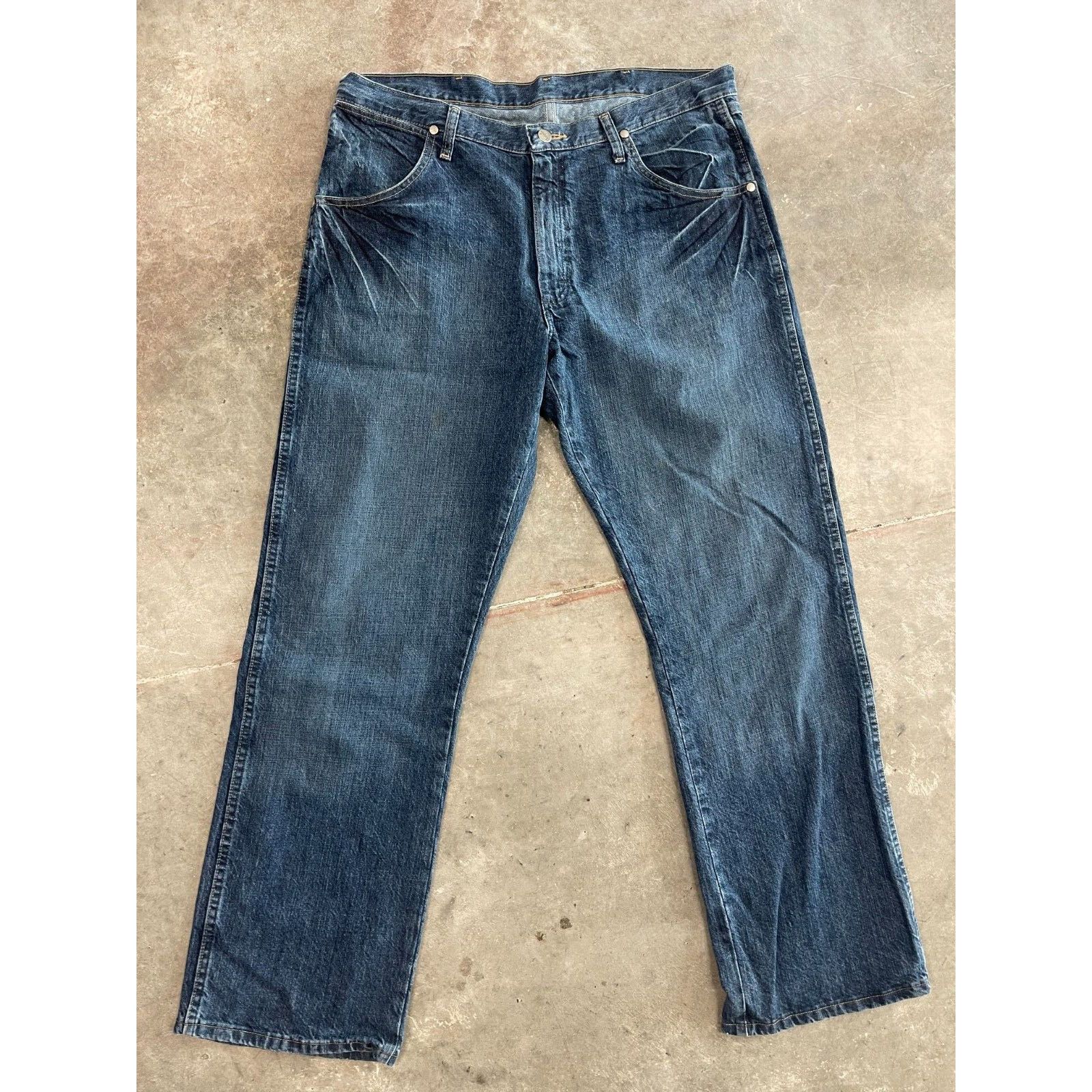 Wrangler VTG Y2K 90S WRANGLER BLUE FADE JEANS DENIM 36x32 Size US 36 / EU 52 - 4 Thumbnail