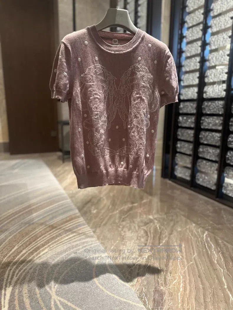 Hermes Cashmere short-sleeve knit top