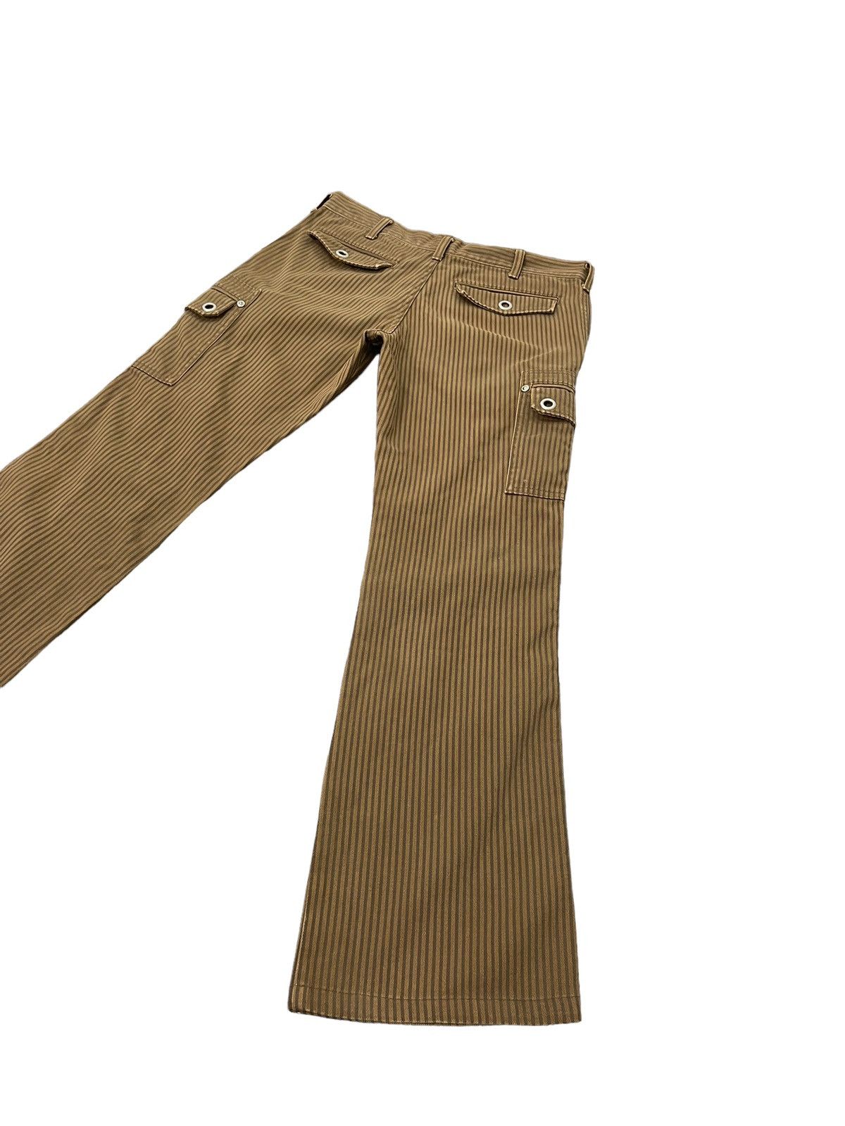Japanese Brand Flare Cargo Semantic Design Striped Faded Boot Cut 7🟦3 Size US 31 - 13 Thumbnail