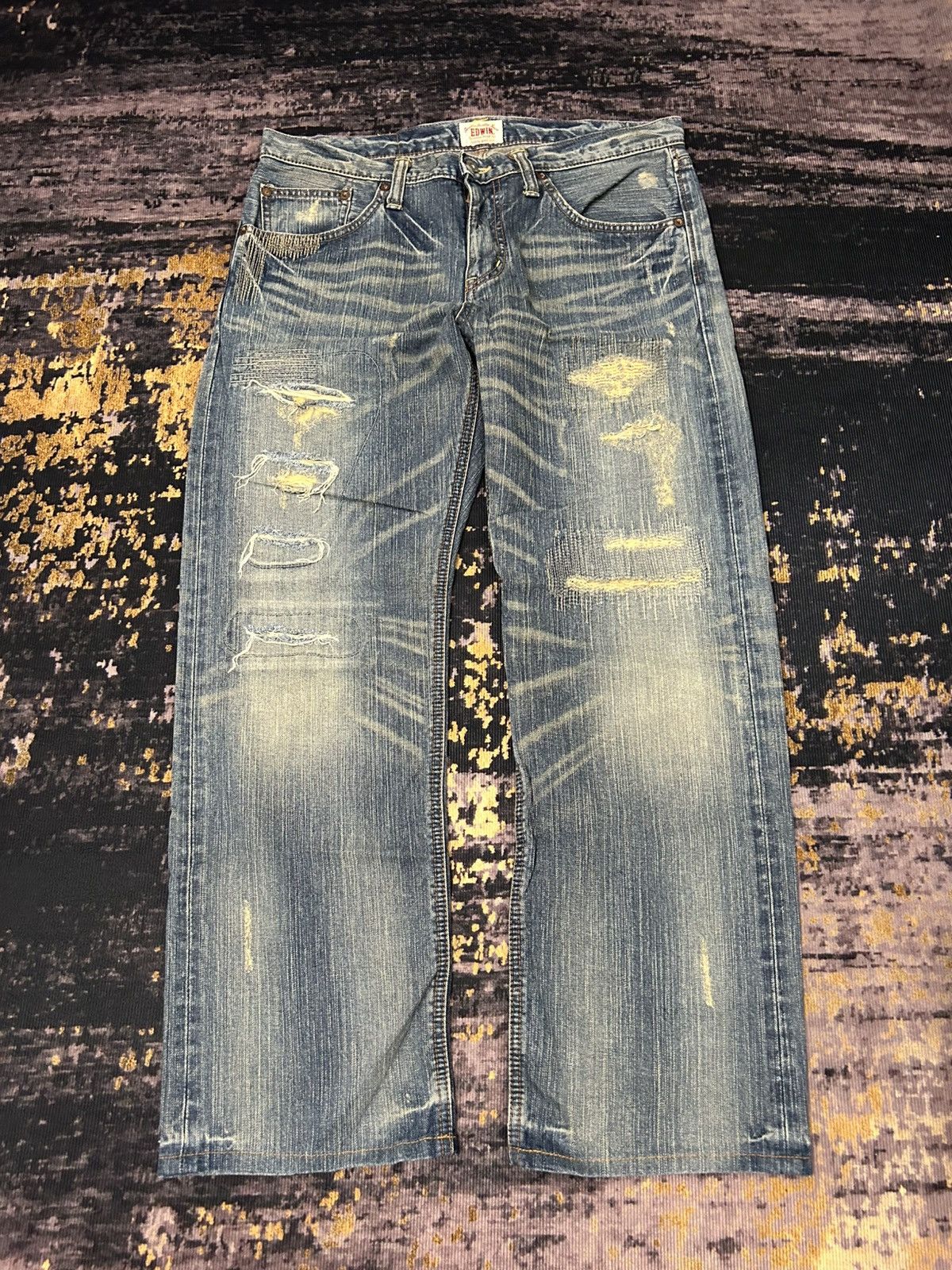 Edwin Vintage Edwin Japan Distressed Jeans Size US 36 / EU 52 - 3 Thumbnail