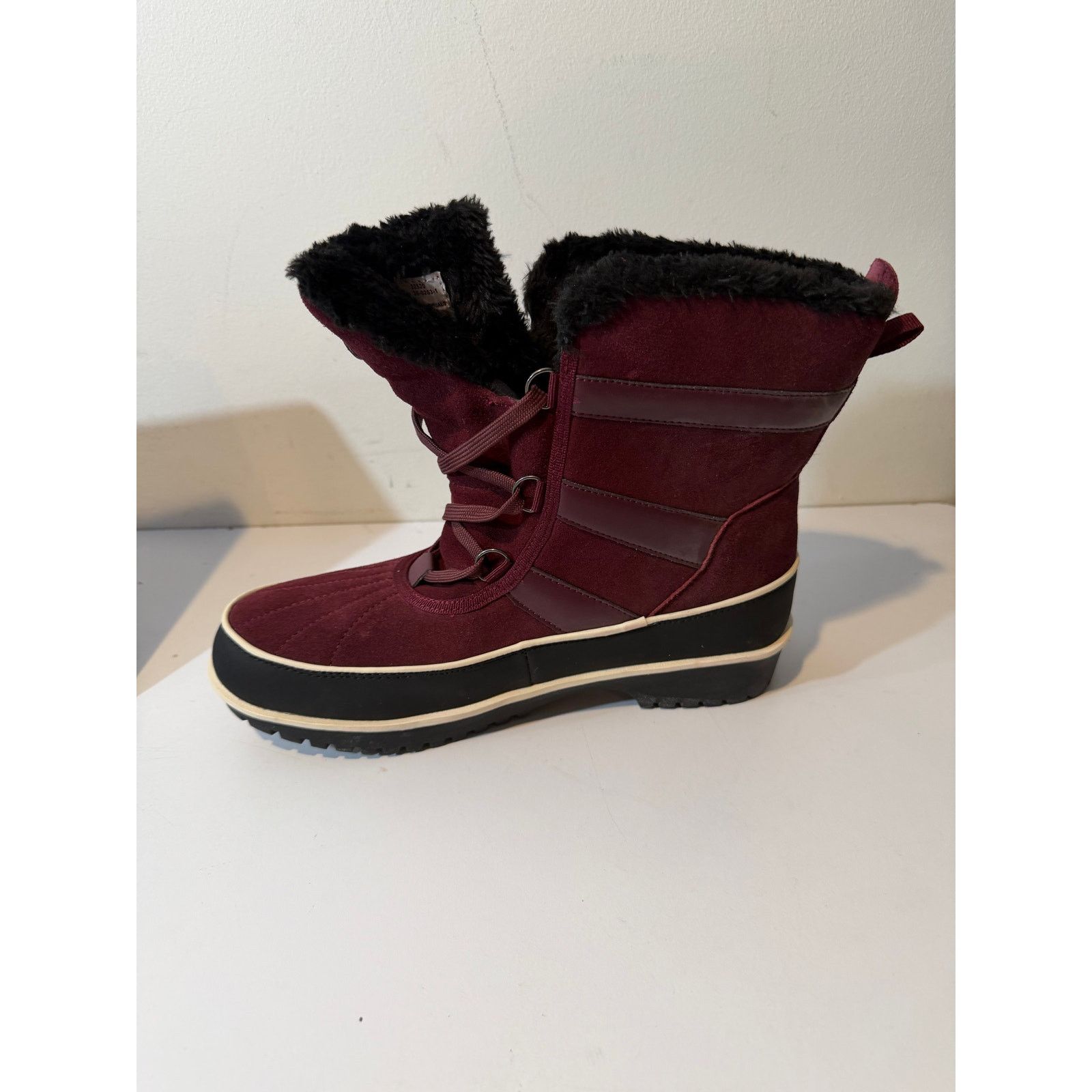 Other Comfortview Winter black & red Plaid Leather Boots Sz 12M Size US 12 / IT 42 - 7 Thumbnail